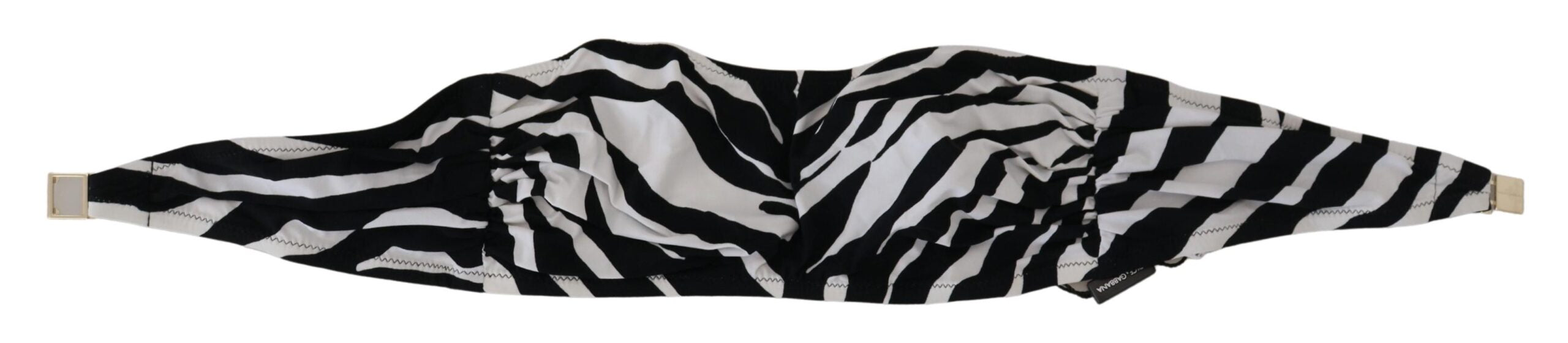 Dolce & Gabbana Black White Zebra Bandeau Swimwear Bikini Top Dolce & Gabbana