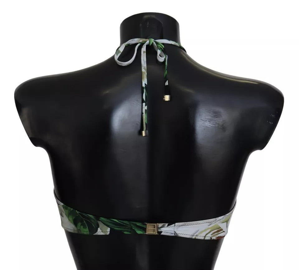 Dolce & Gabbana Black Floral Halter Beachwear Swimwear Bikini Top Dolce & Gabbana