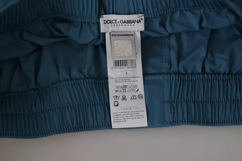 Dolce & Gabbana Blue Cotton Regular Boxer Shorts Underwear Dolce & Gabbana