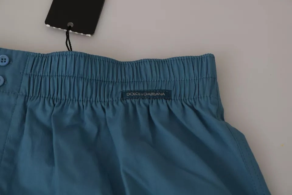 Dolce & Gabbana Blue Cotton Regular Boxer Shorts Underwear Dolce & Gabbana