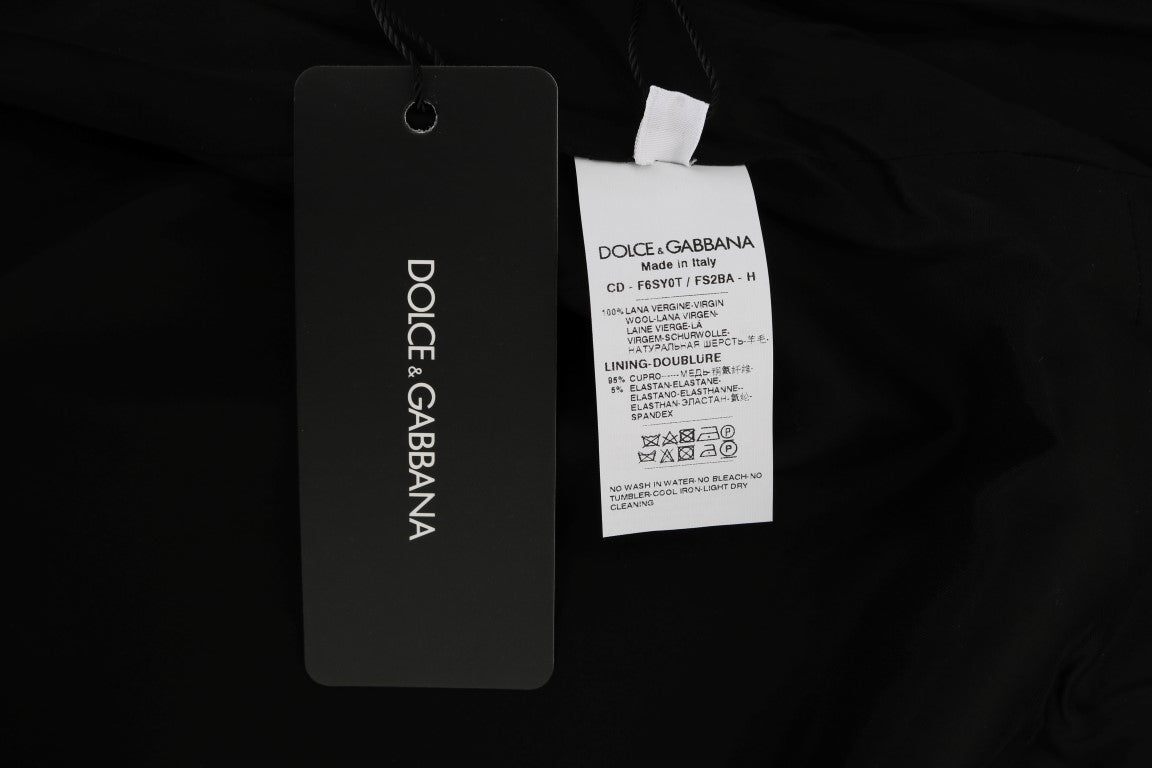 Dolce & Gabbana Gray Polka Dotted Sheath Wool Dress Dolce & Gabbana