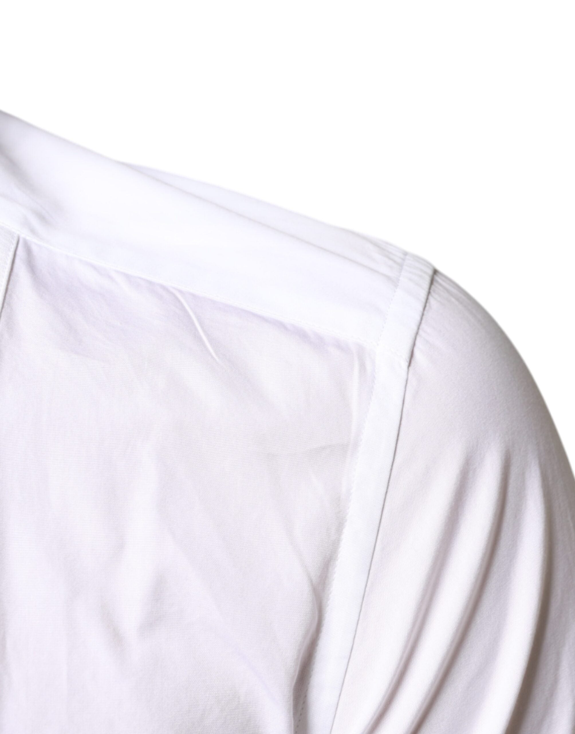 Dolce & Gabbana White Bib Cotton Poplin Formal Dress Shirt Dolce & Gabbana