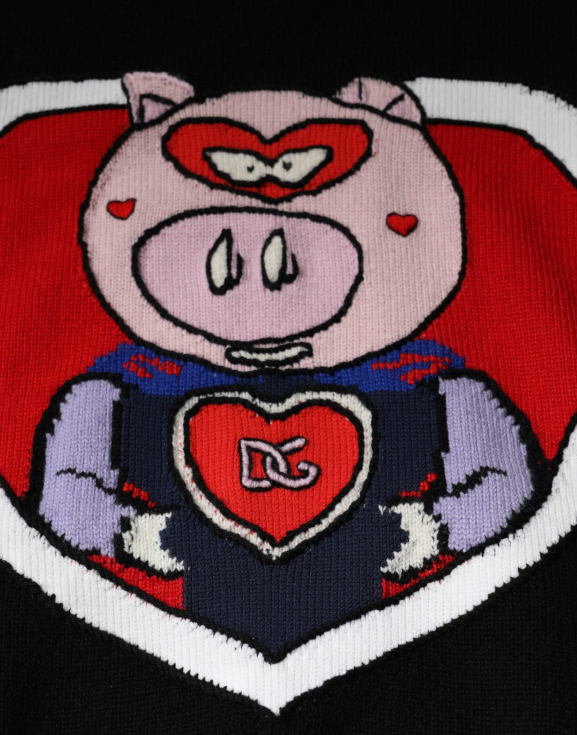 Dolce & Gabbana Black Cashmere Pig of the Year Pullover Sweater Dolce & Gabbana