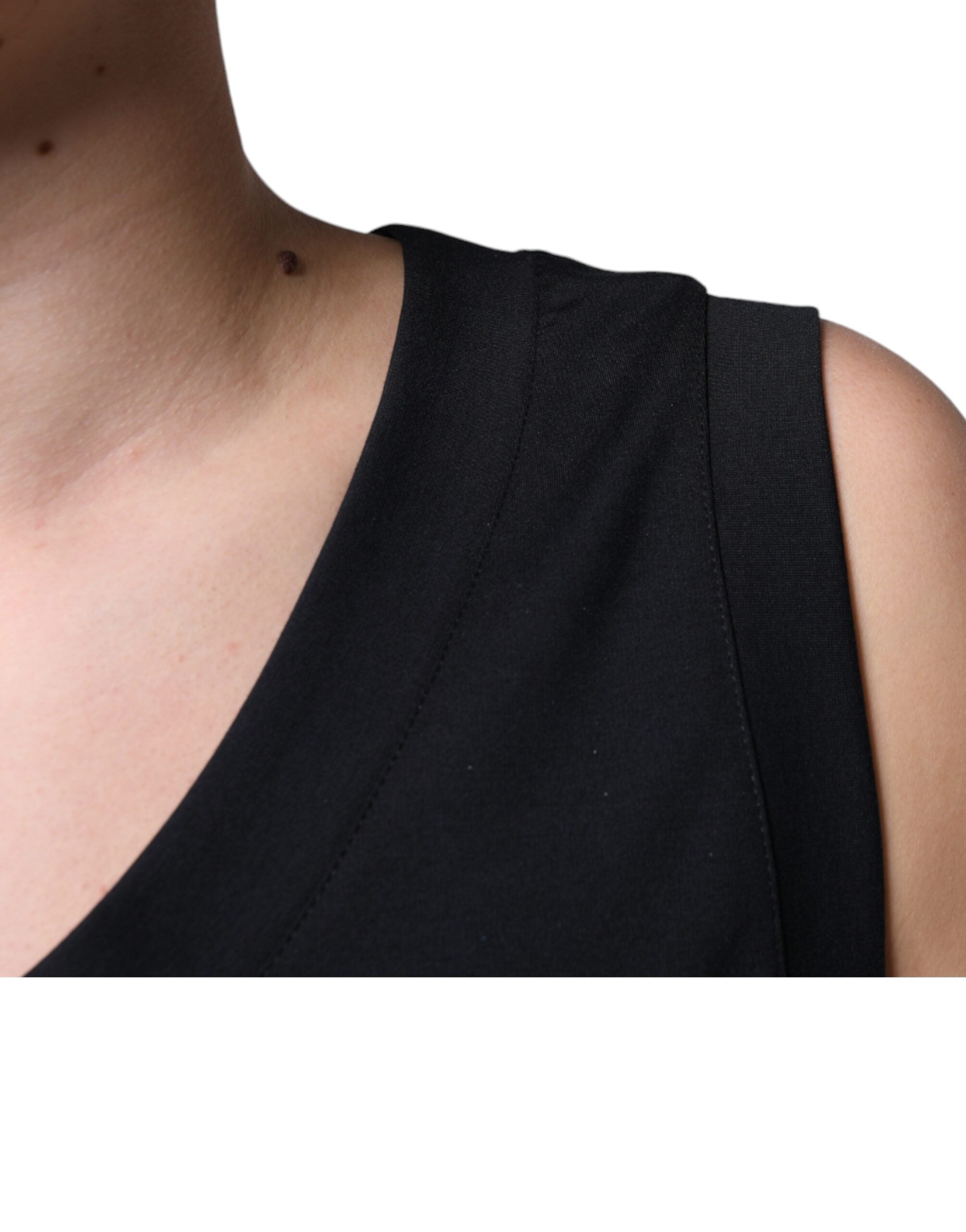 Dolce & Gabbana Black Cotton Born To Be Free Sleeveless T-shirt Dolce & Gabbana