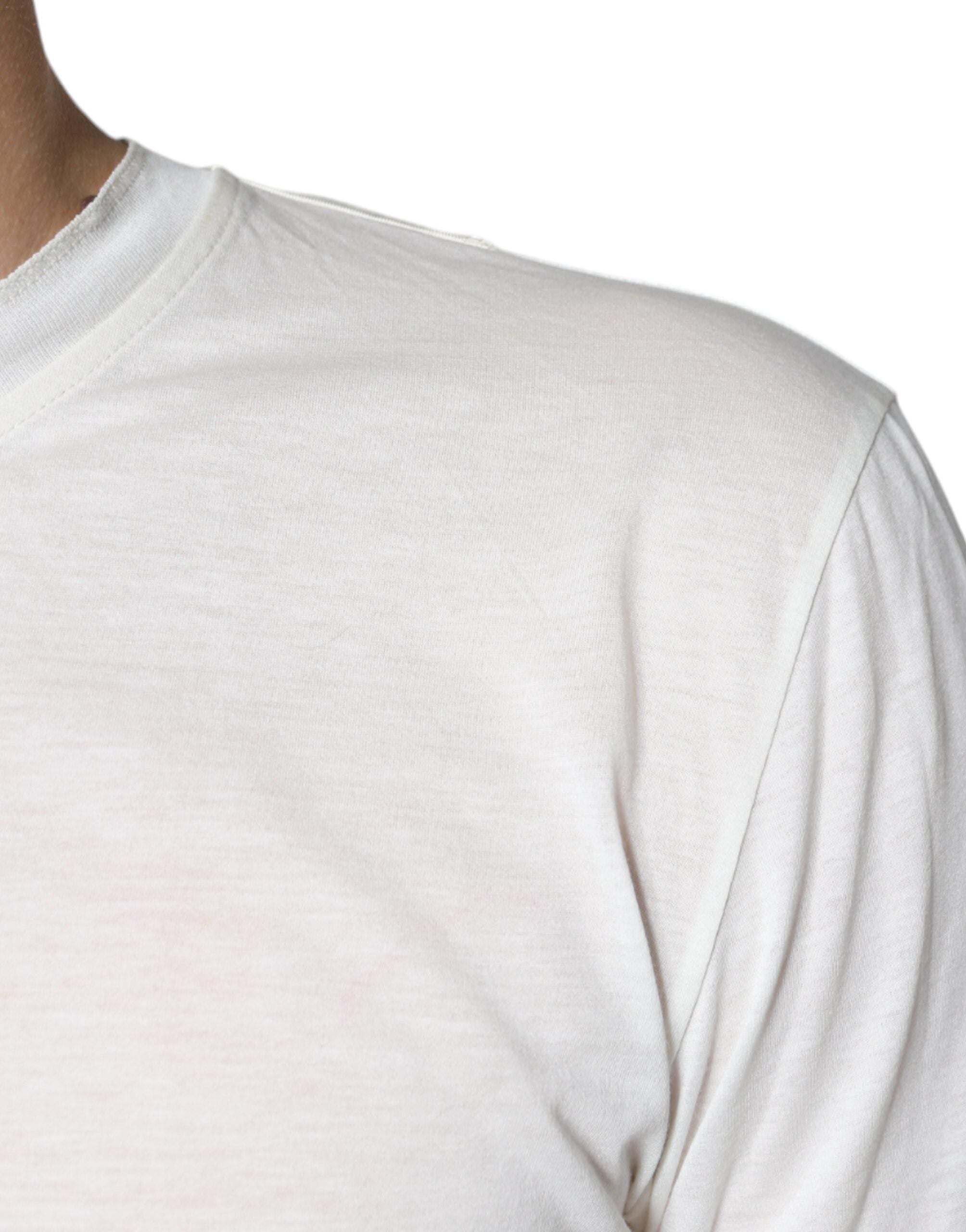 Dolce & Gabbana Off White Cotton Short Sleeves T-shirt Dolce & Gabbana