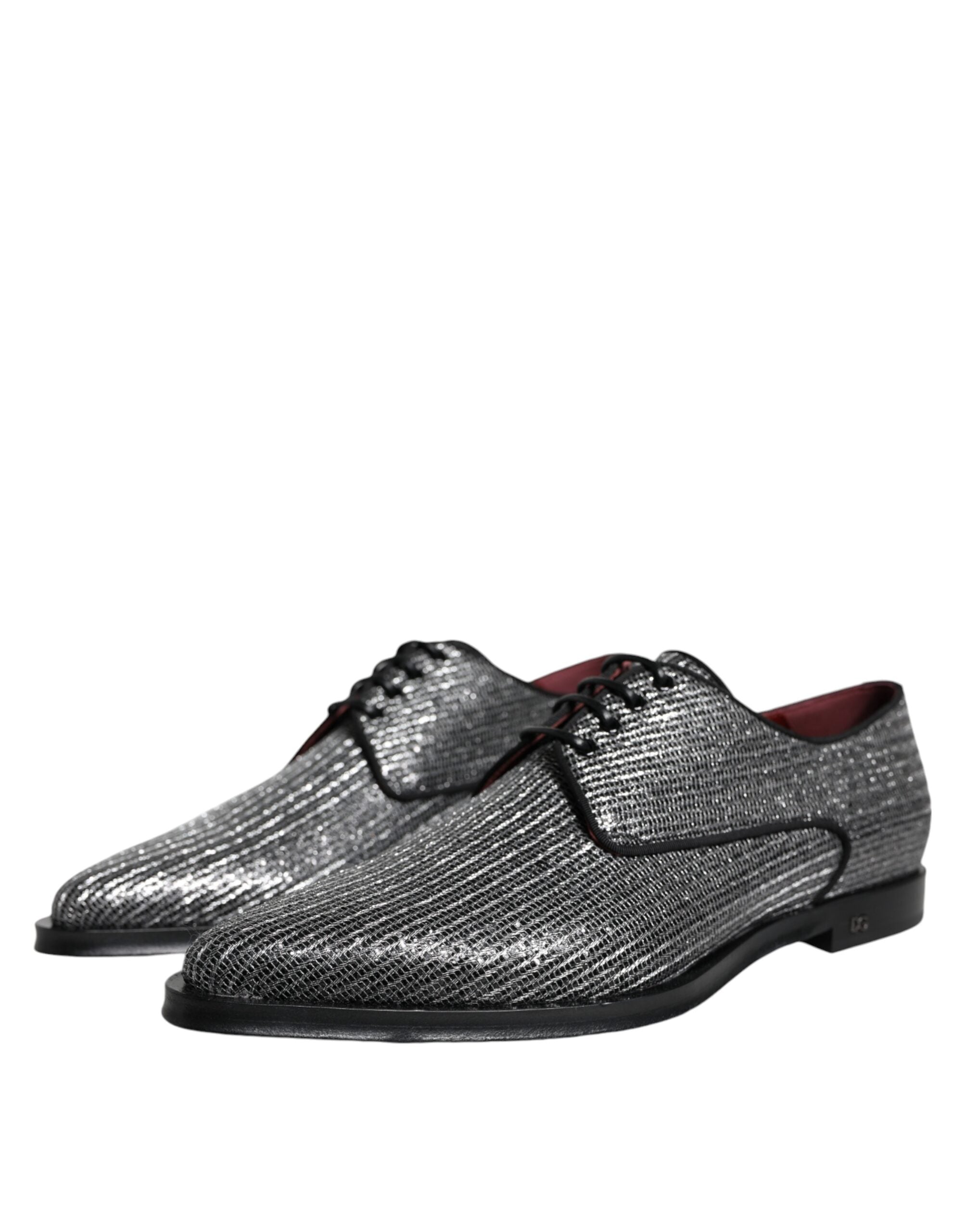 Dolce & Gabbana Silver Polyurethane Derby Formal Dress Shoes Dolce & Gabbana
