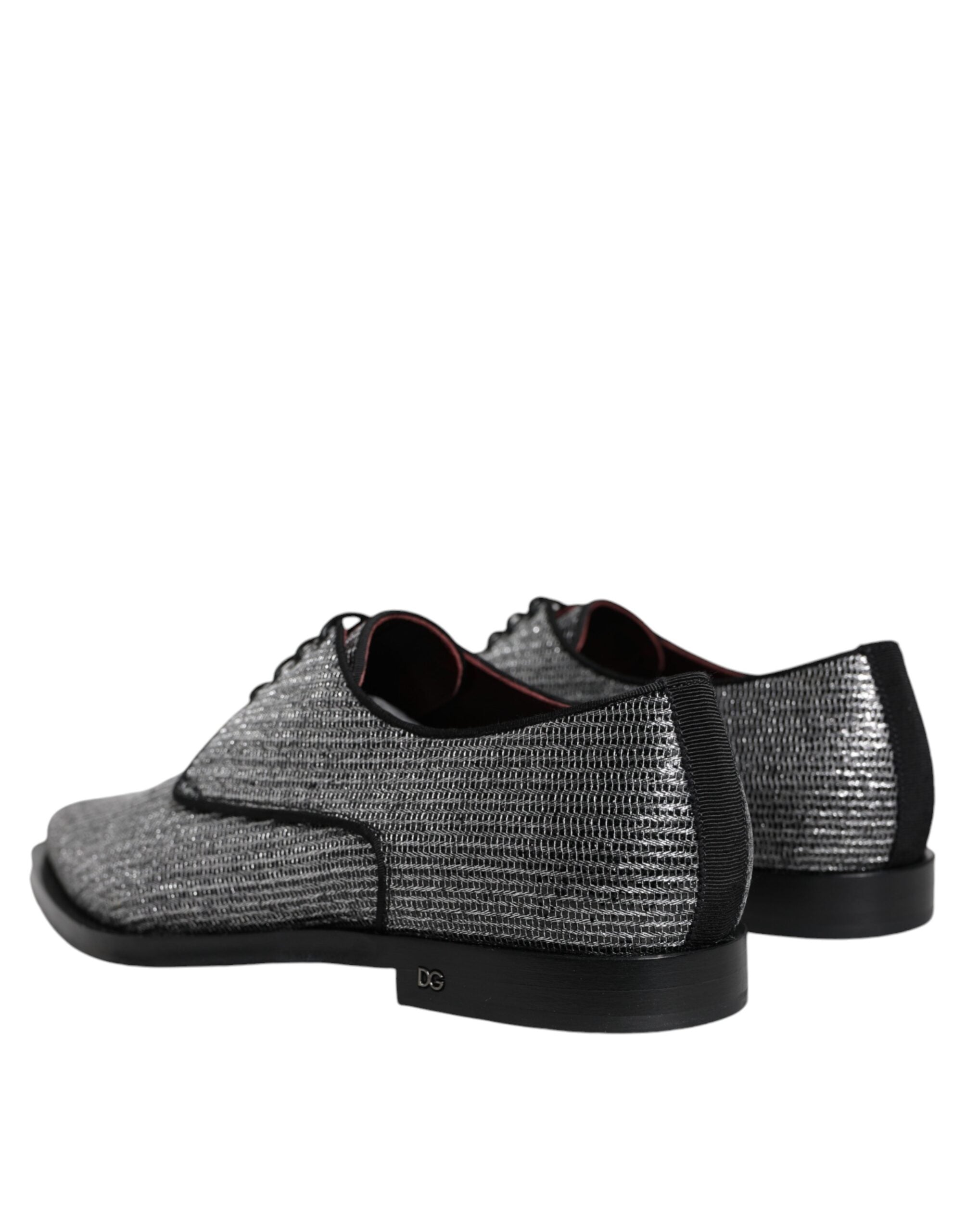 Dolce & Gabbana Silver Polyurethane Derby Formal Dress Shoes Dolce & Gabbana