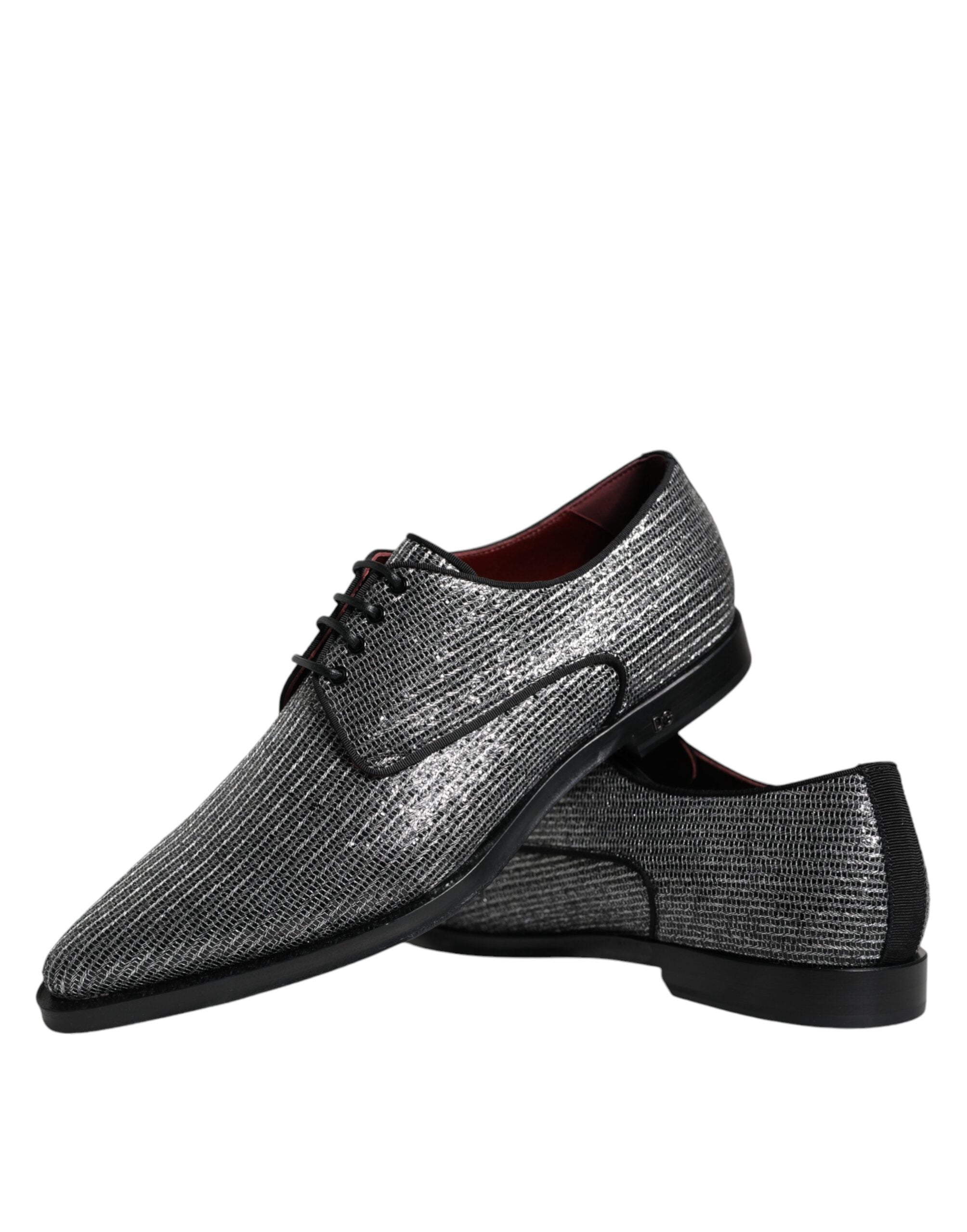 Dolce & Gabbana Silver Polyurethane Derby Formal Dress Shoes Dolce & Gabbana