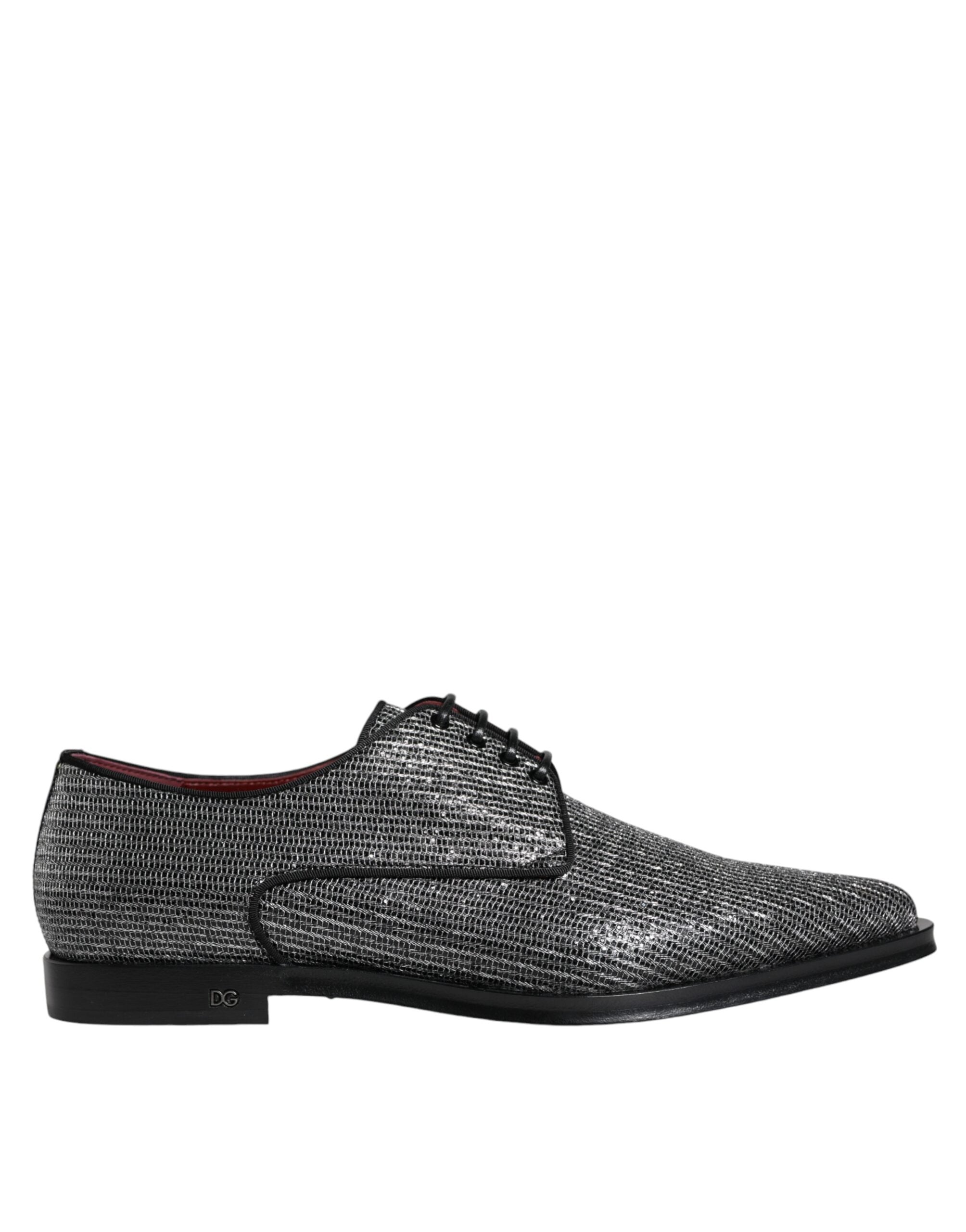 Dolce & Gabbana Silver Polyurethane Derby Formal Dress Shoes Dolce & Gabbana