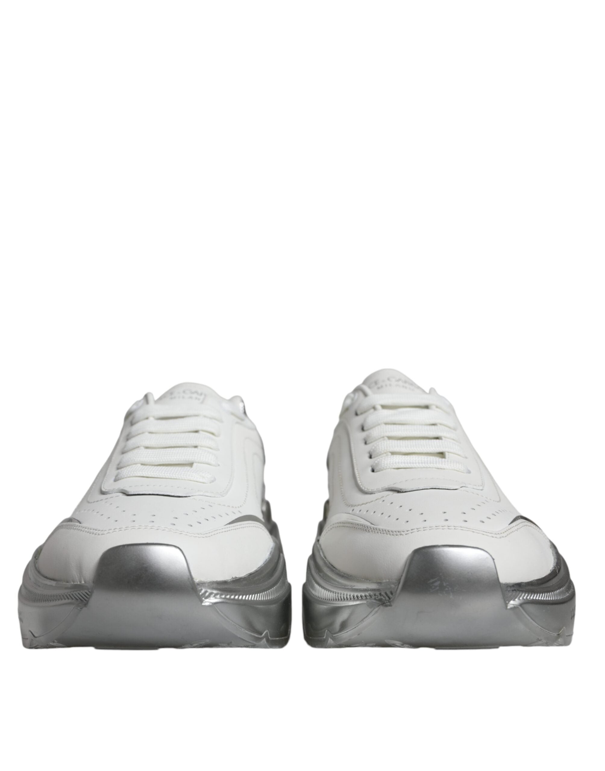 Dolce & Gabbana White Silver Daymaster Low Top Sneakers Shoes Dolce & Gabbana