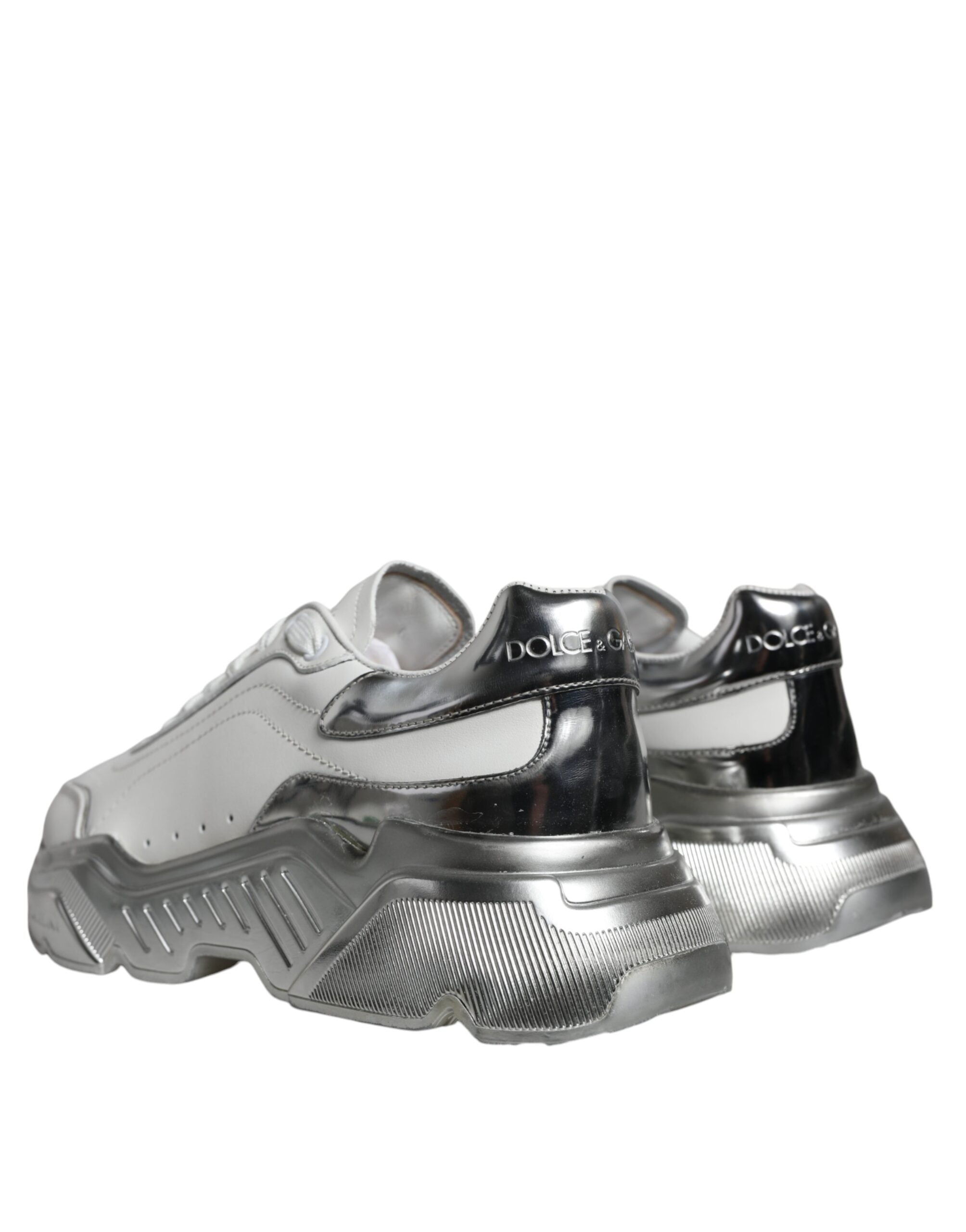 Dolce & Gabbana White Silver Daymaster Low Top Sneakers Shoes Dolce & Gabbana