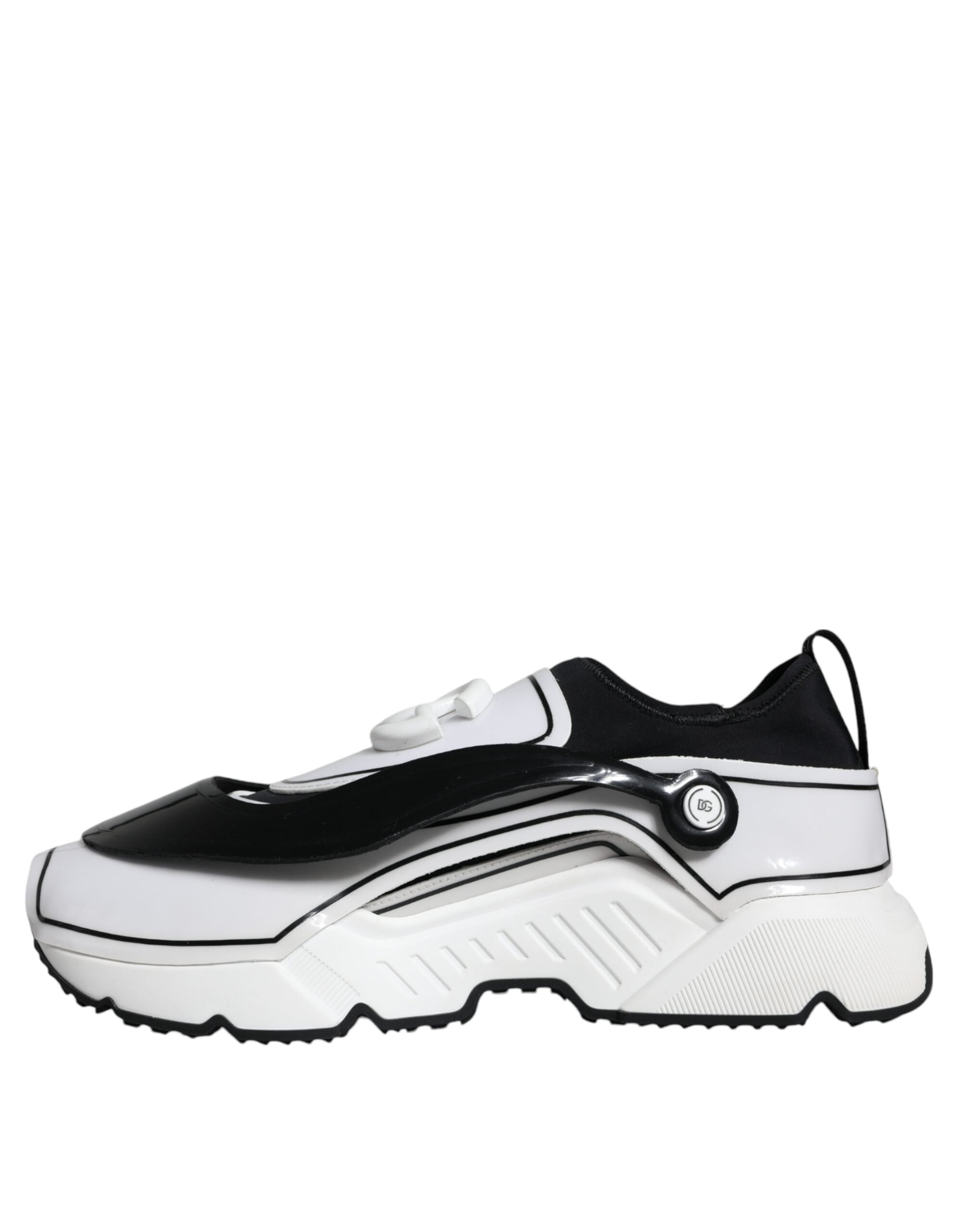 Dolce & Gabbana White Black Logo Plaque Daymaster Sneakers Shoes Dolce & Gabbana