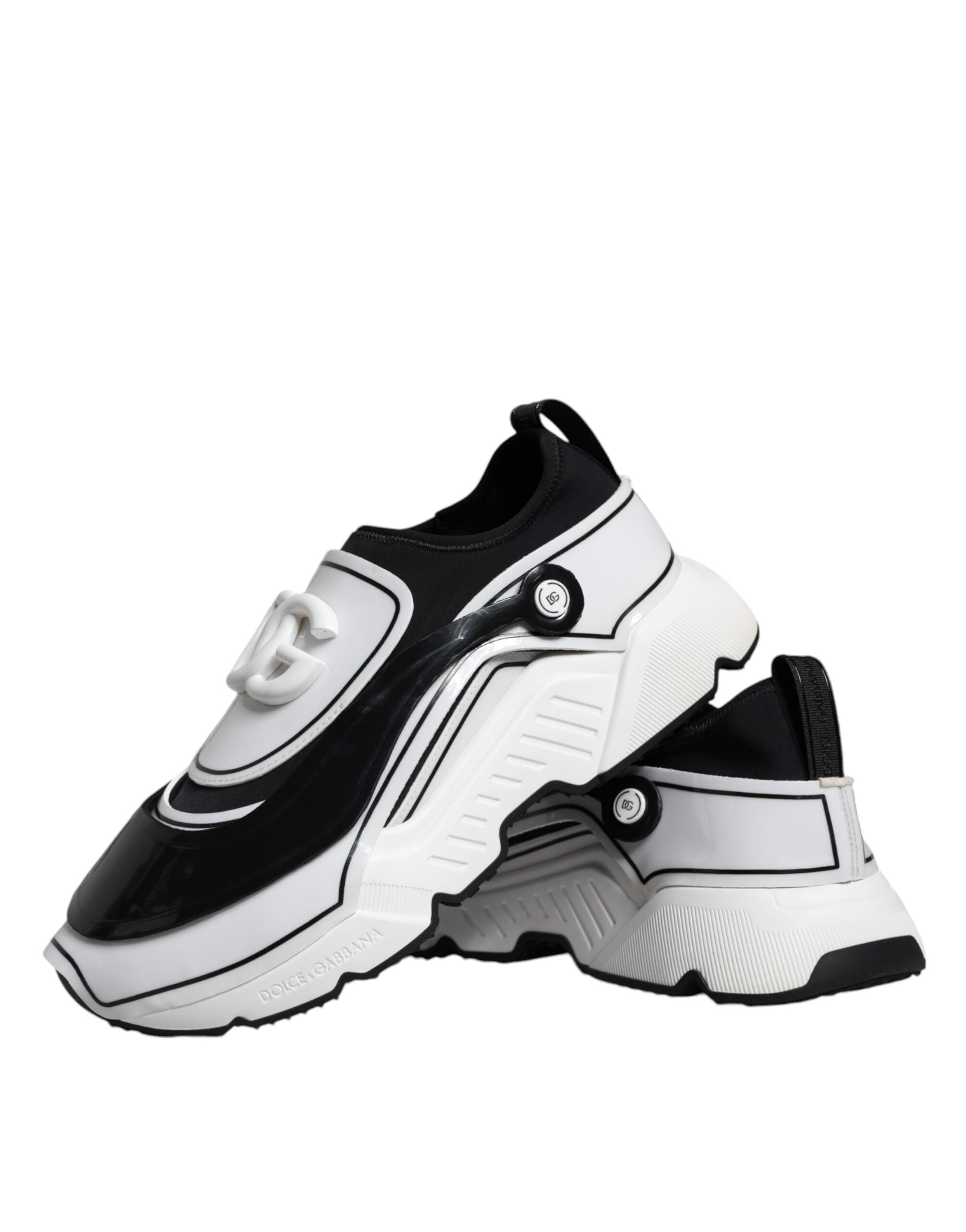 Dolce & Gabbana White Black Logo Plaque Daymaster Sneakers Shoes Dolce & Gabbana