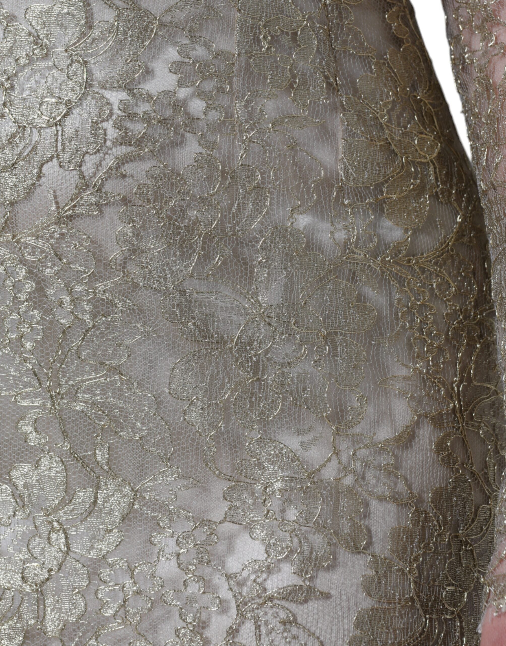 Dolce & Gabbana Gold Floral Lace A-line Sheath Mini Dress Dolce & Gabbana