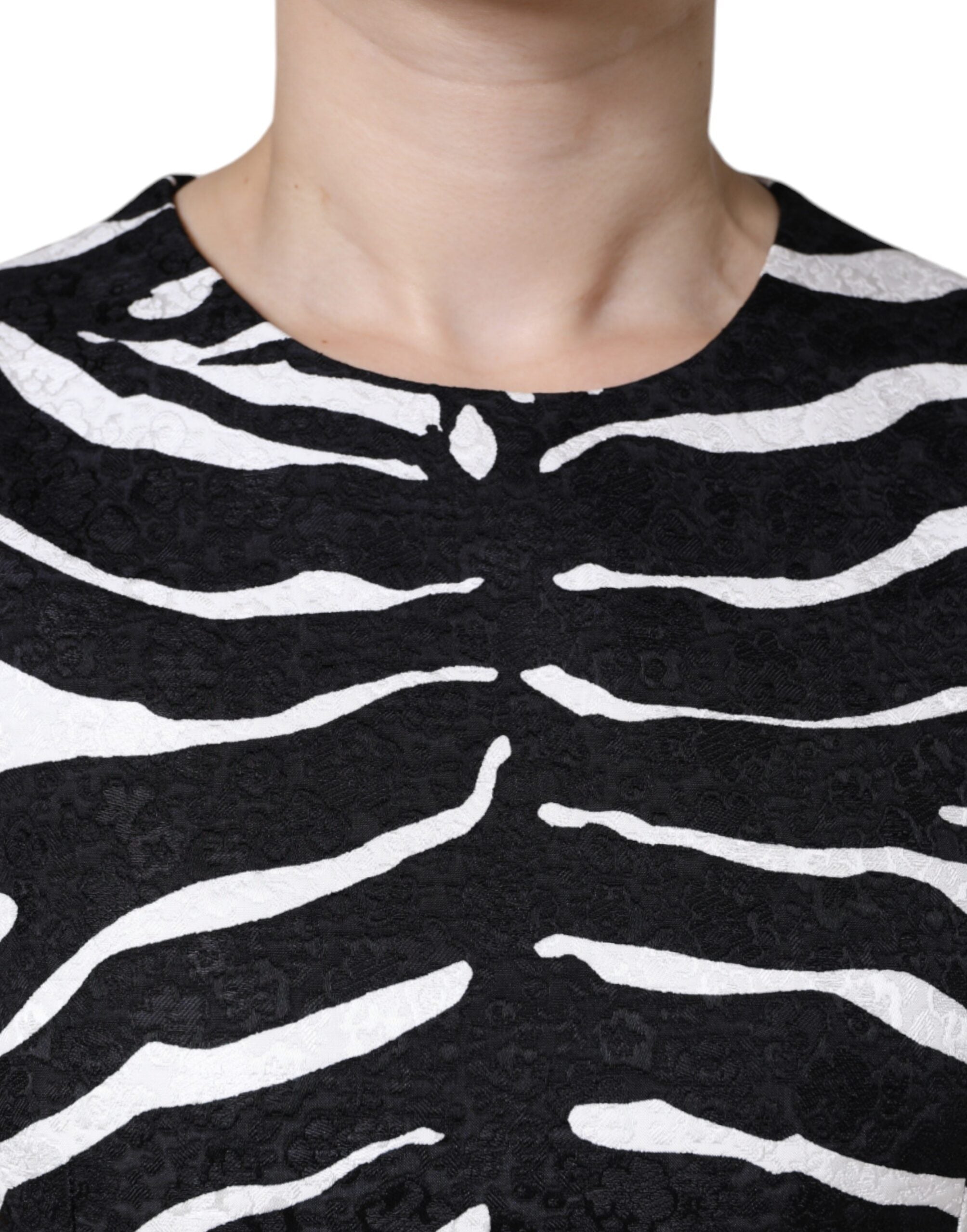 Dolce & Gabbana Black White Zebra A-line Sheath Mini Dress Dolce & Gabbana