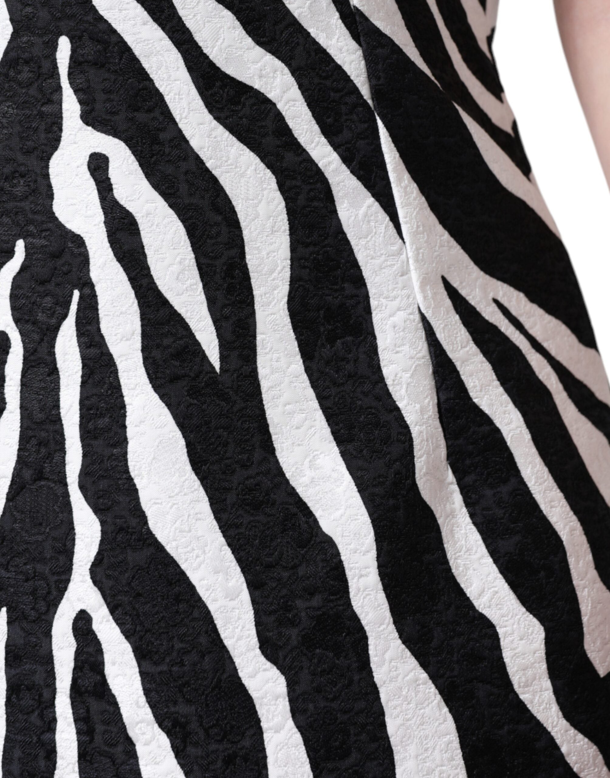Dolce & Gabbana Black White Zebra A-line Sheath Mini Dress Dolce & Gabbana