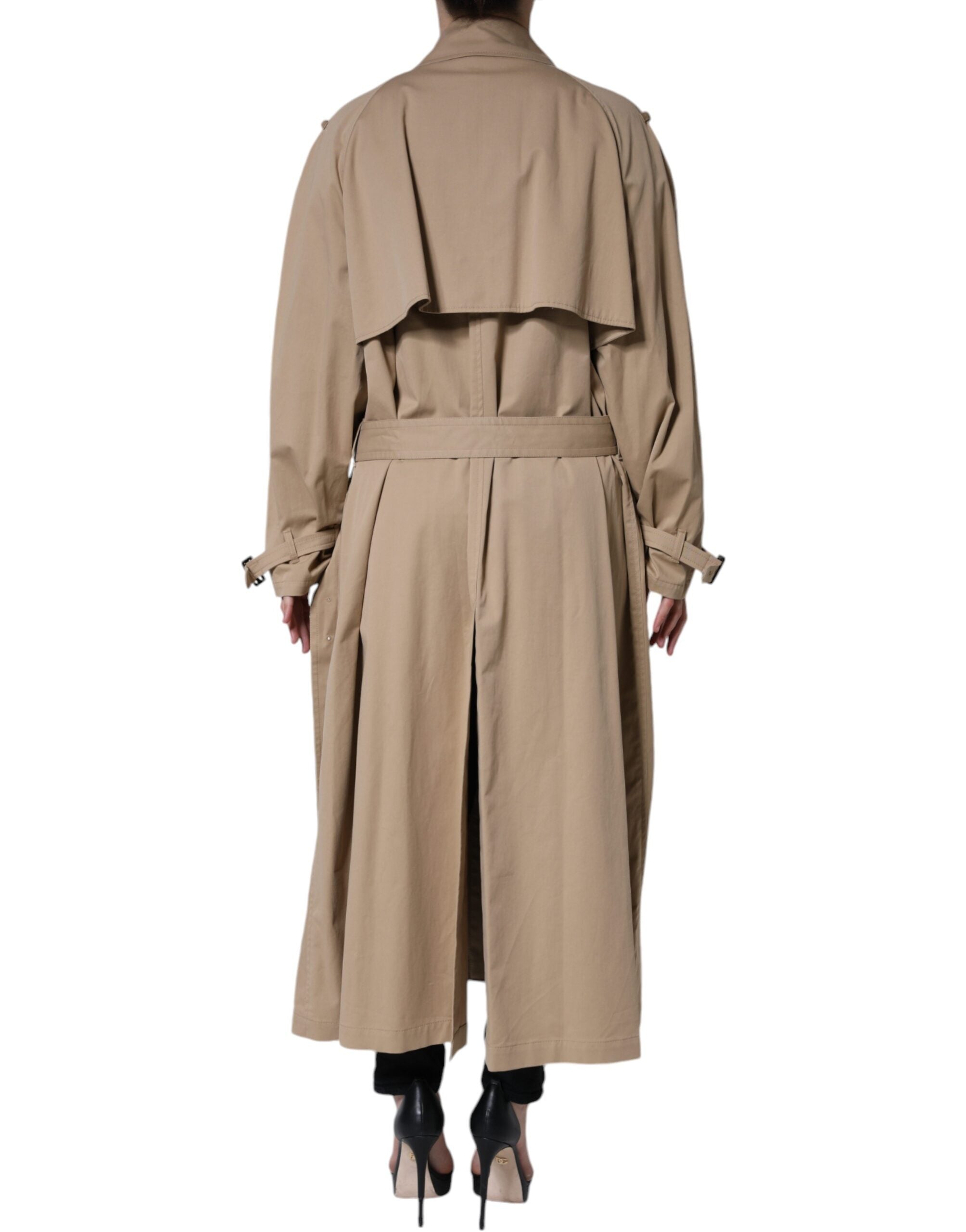 Dolce & Gabbana Khaki Double Breasted Trench Coat Jacket Dolce & Gabbana
