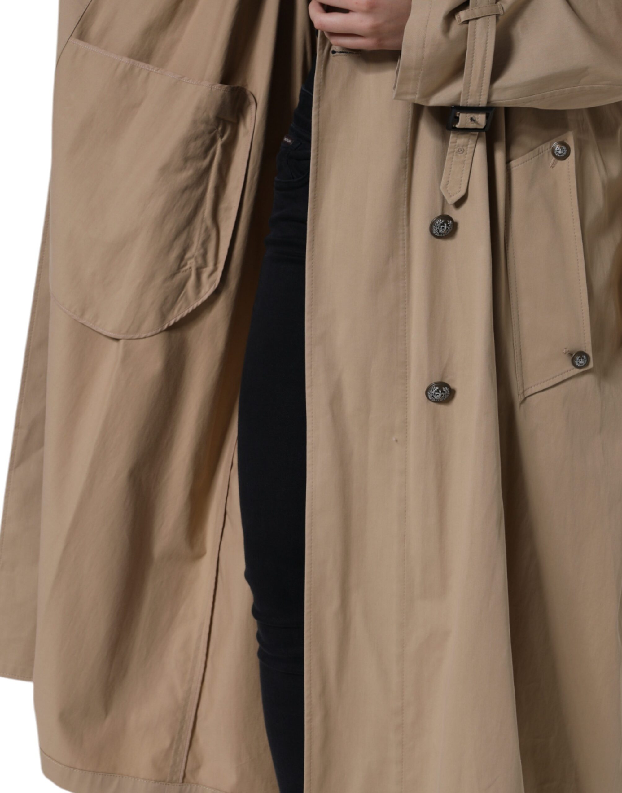 Dolce & Gabbana Khaki Double Breasted Trench Coat Jacket Dolce & Gabbana