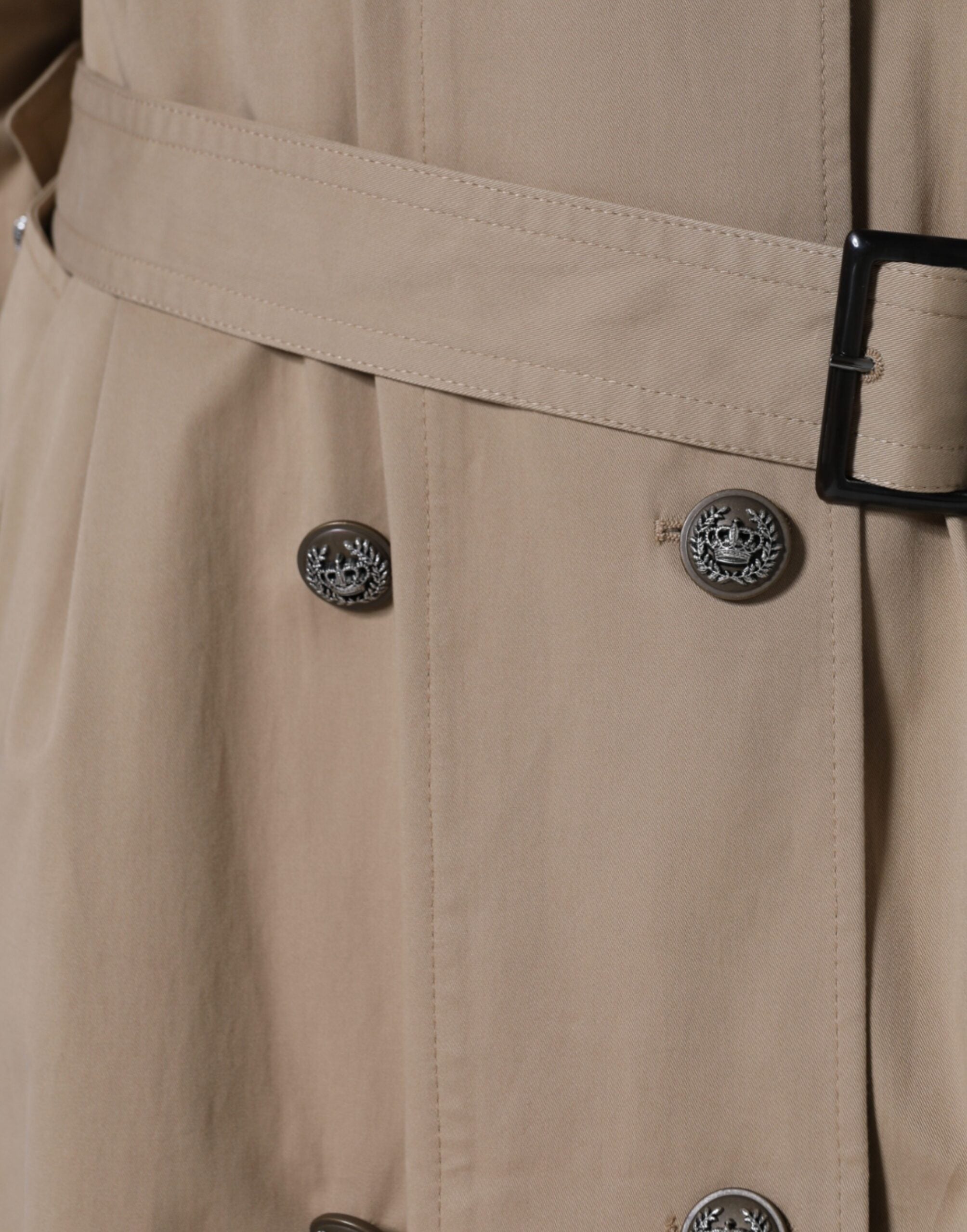 Dolce & Gabbana Khaki Double Breasted Trench Coat Jacket Dolce & Gabbana