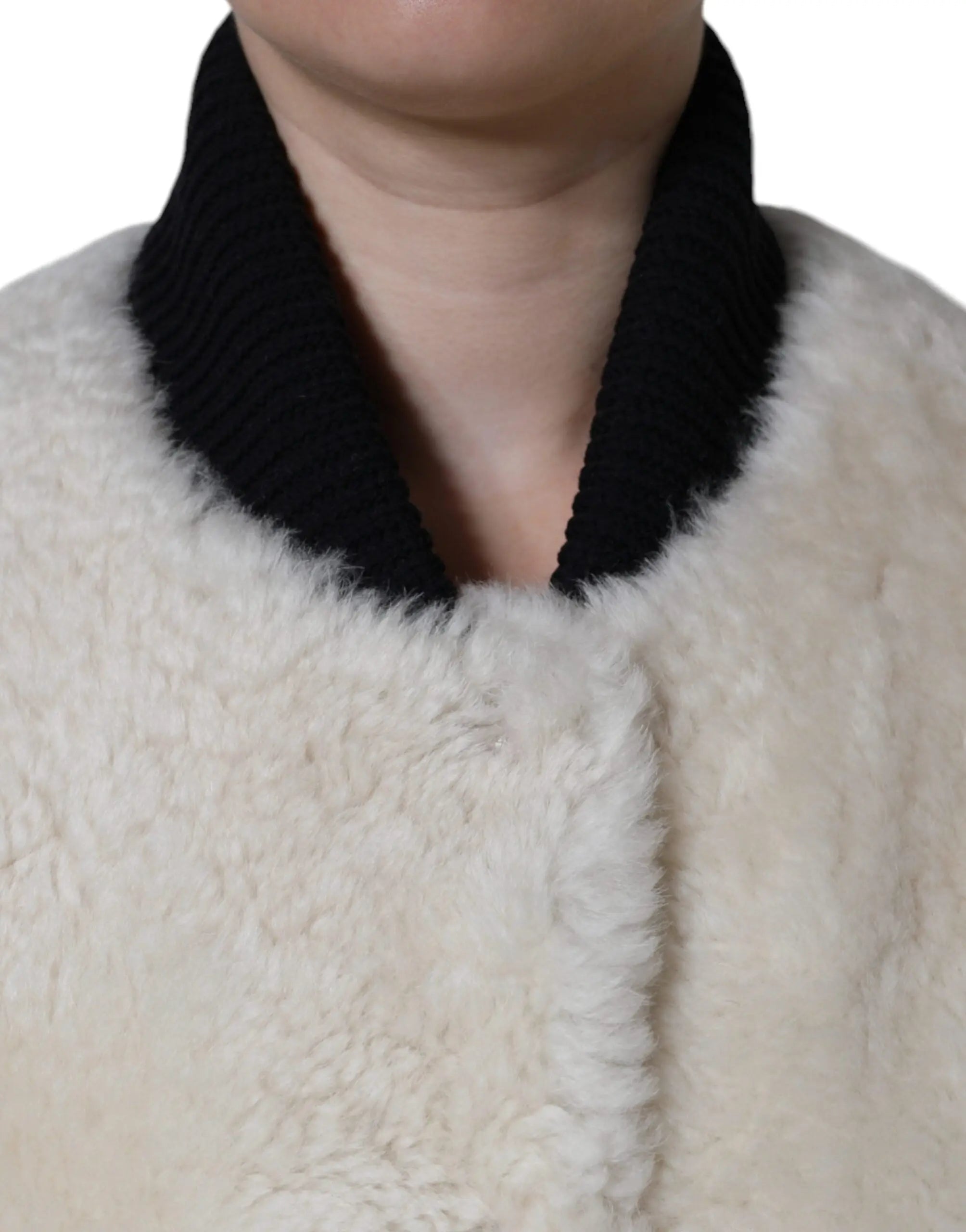 Burberry White WARRENFORD Shearling Leather Vest Coat Jacket Burberry