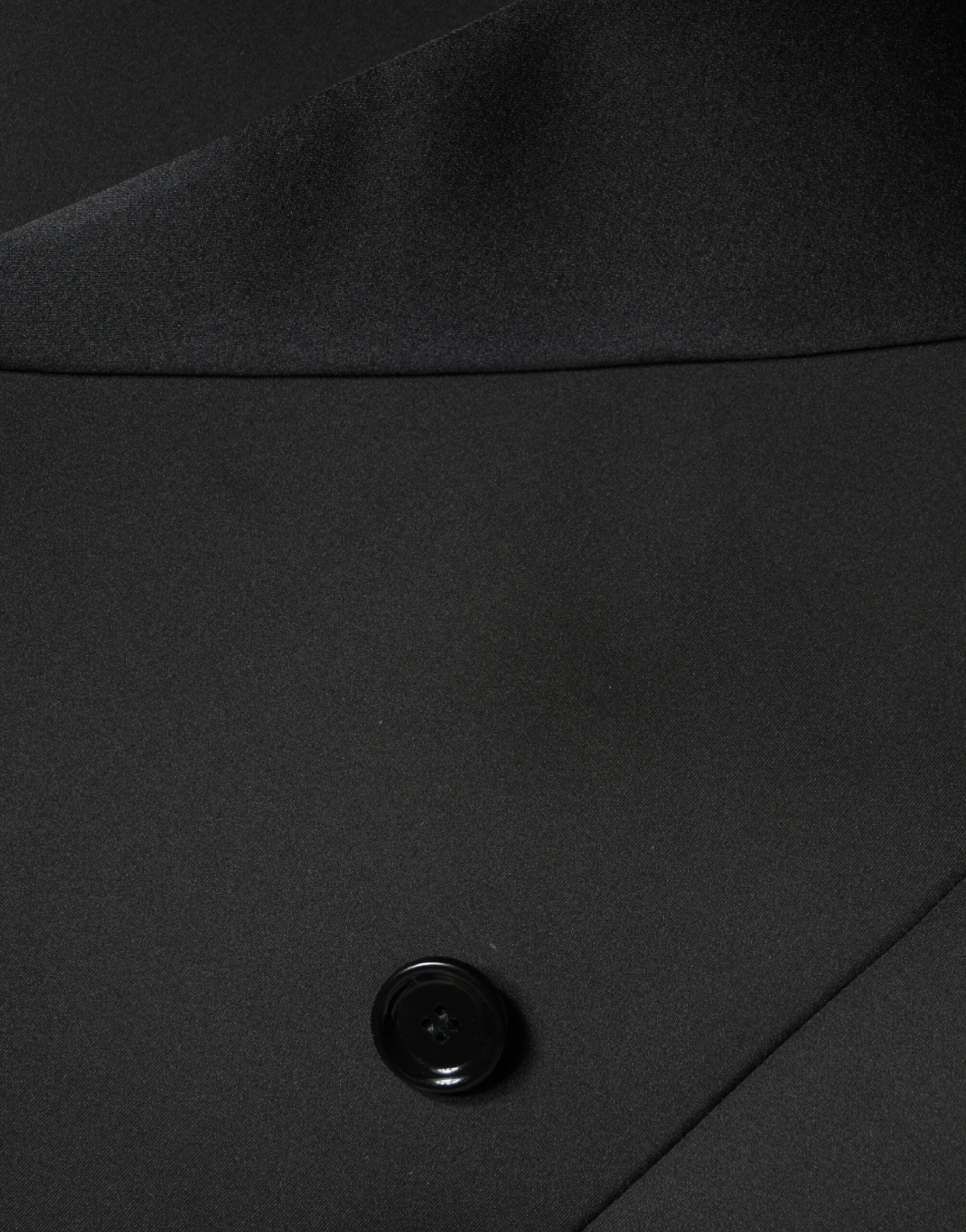 Dolce & Gabbana Black Polyester Double Breasted Coat Jacket Dolce & Gabbana