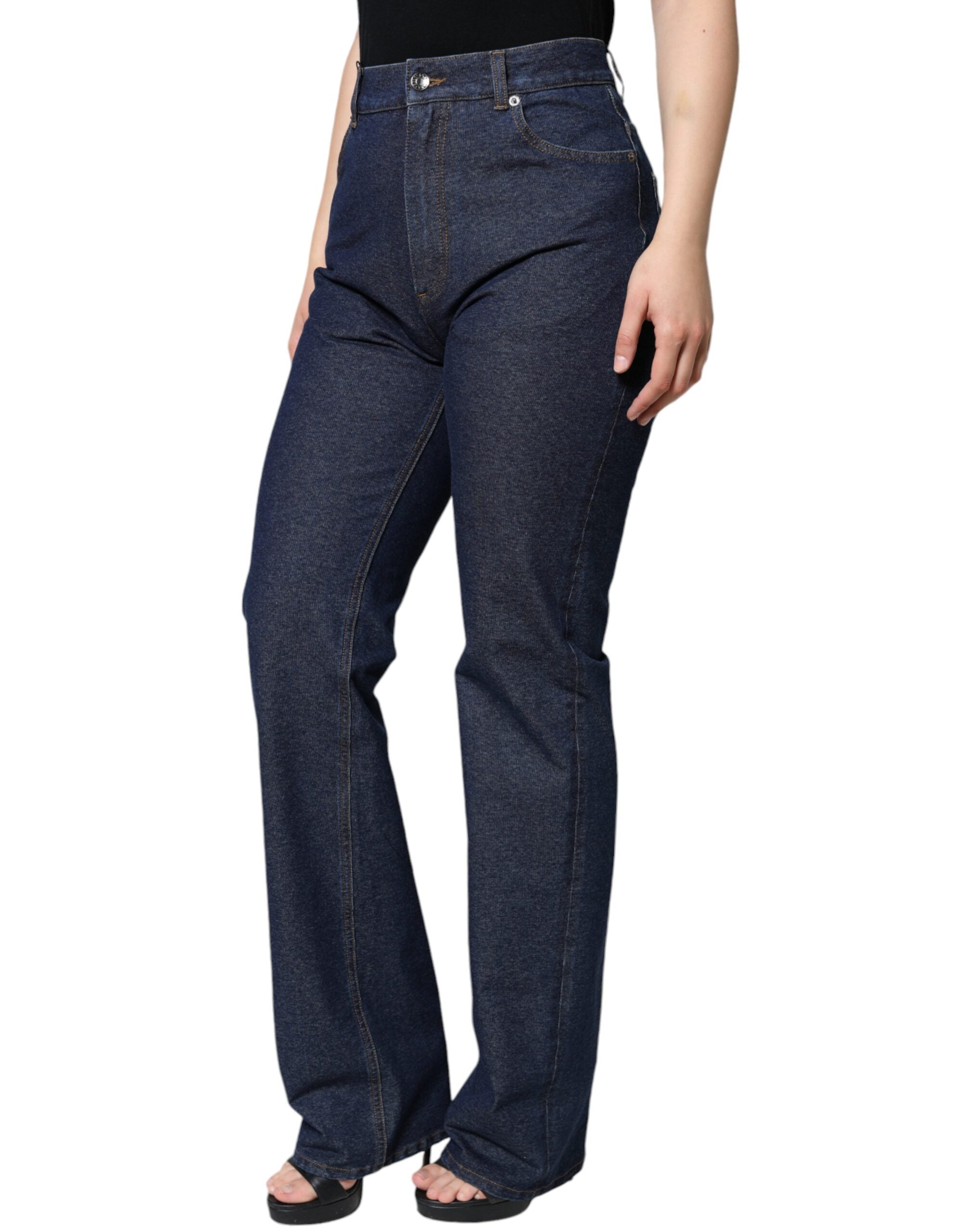 Dolce & Gabbana Dark Blue Cotton Stretch Straight Denim Jeans Dolce & Gabbana