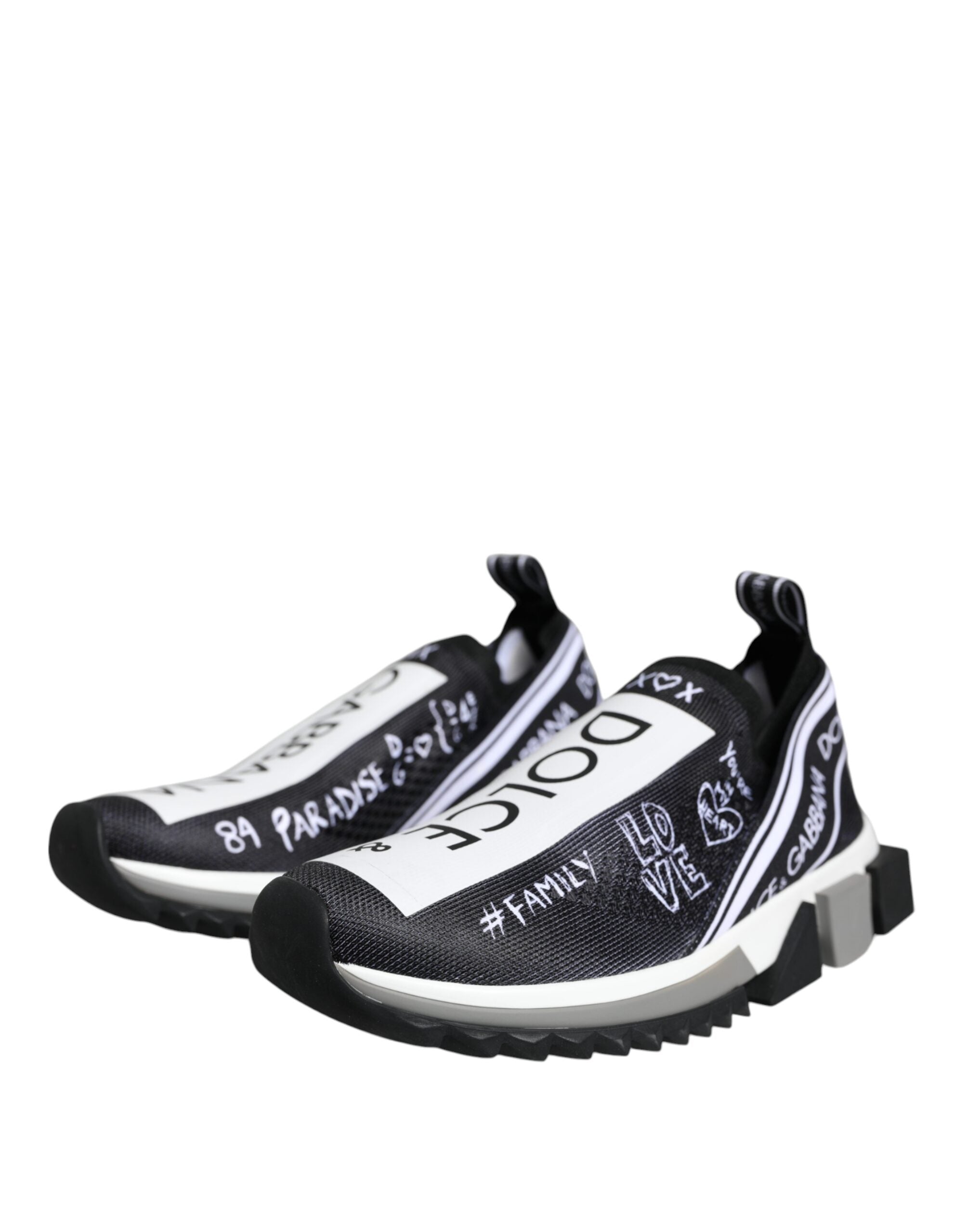 Dolce & Gabbana Black White Sorrento Low Top Sneakers Shoes Dolce & Gabbana