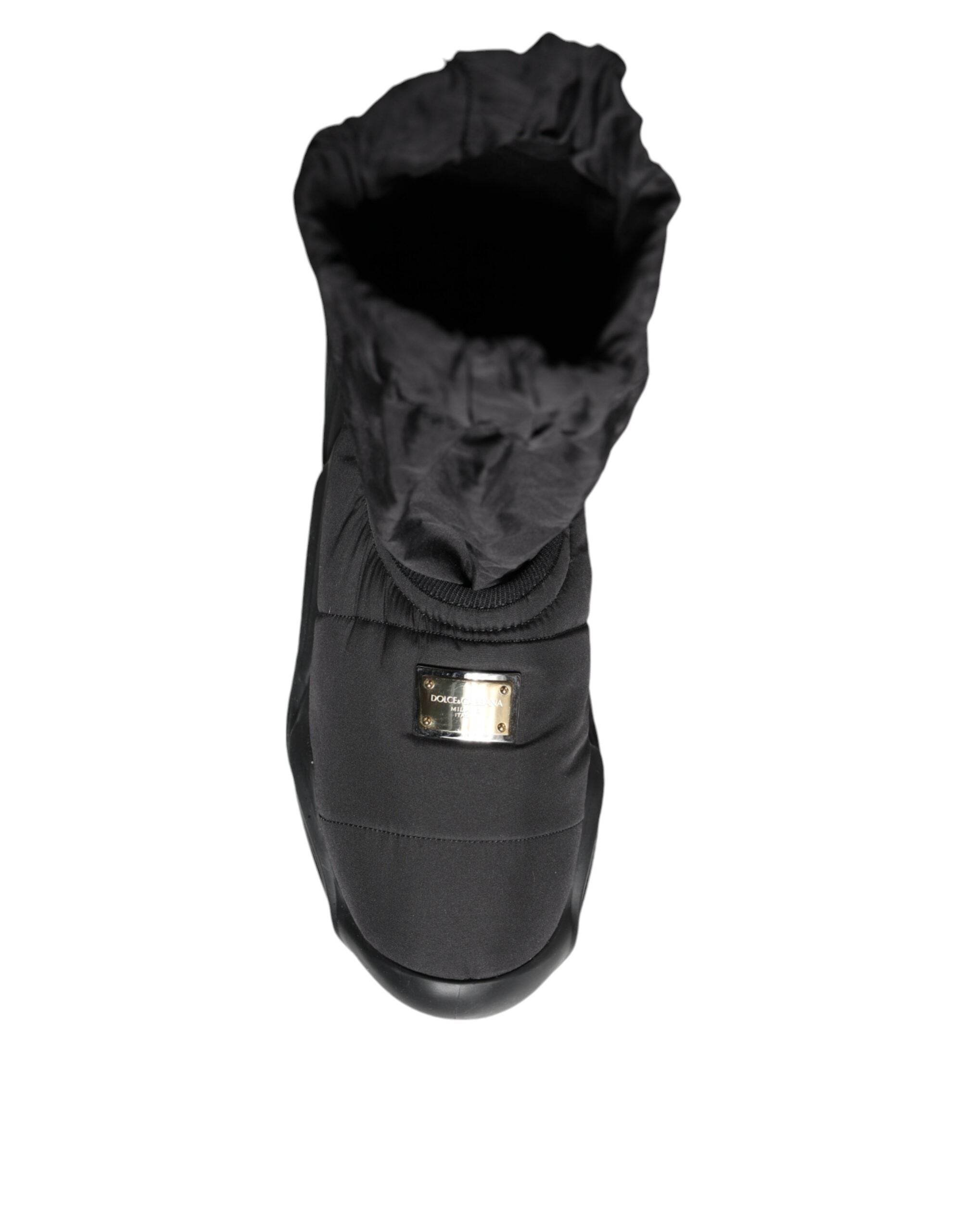 Dolce & Gabbana Black Slip On Wave Socks Sneakers Shoes Dolce & Gabbana