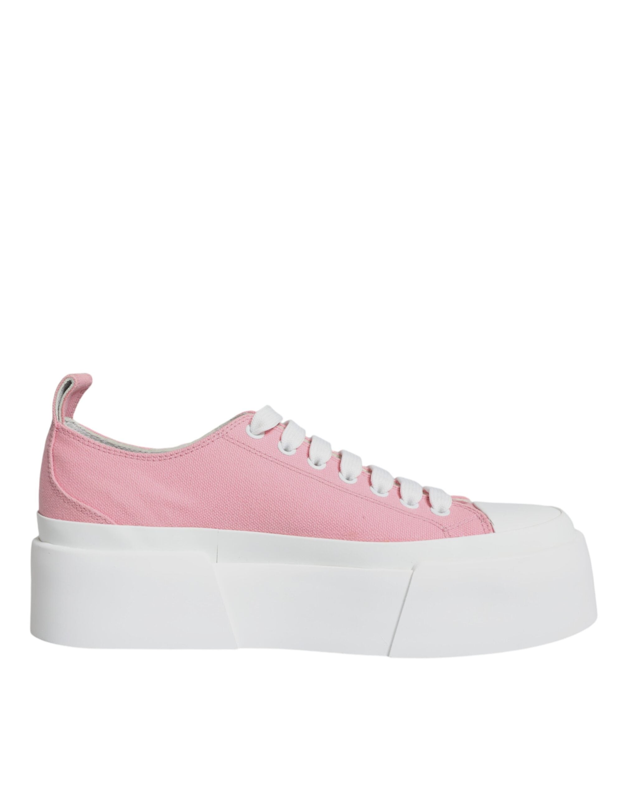 Dolce & Gabbana Pink White Canvas Logo Low Top Sneakers Shoes Dolce & Gabbana