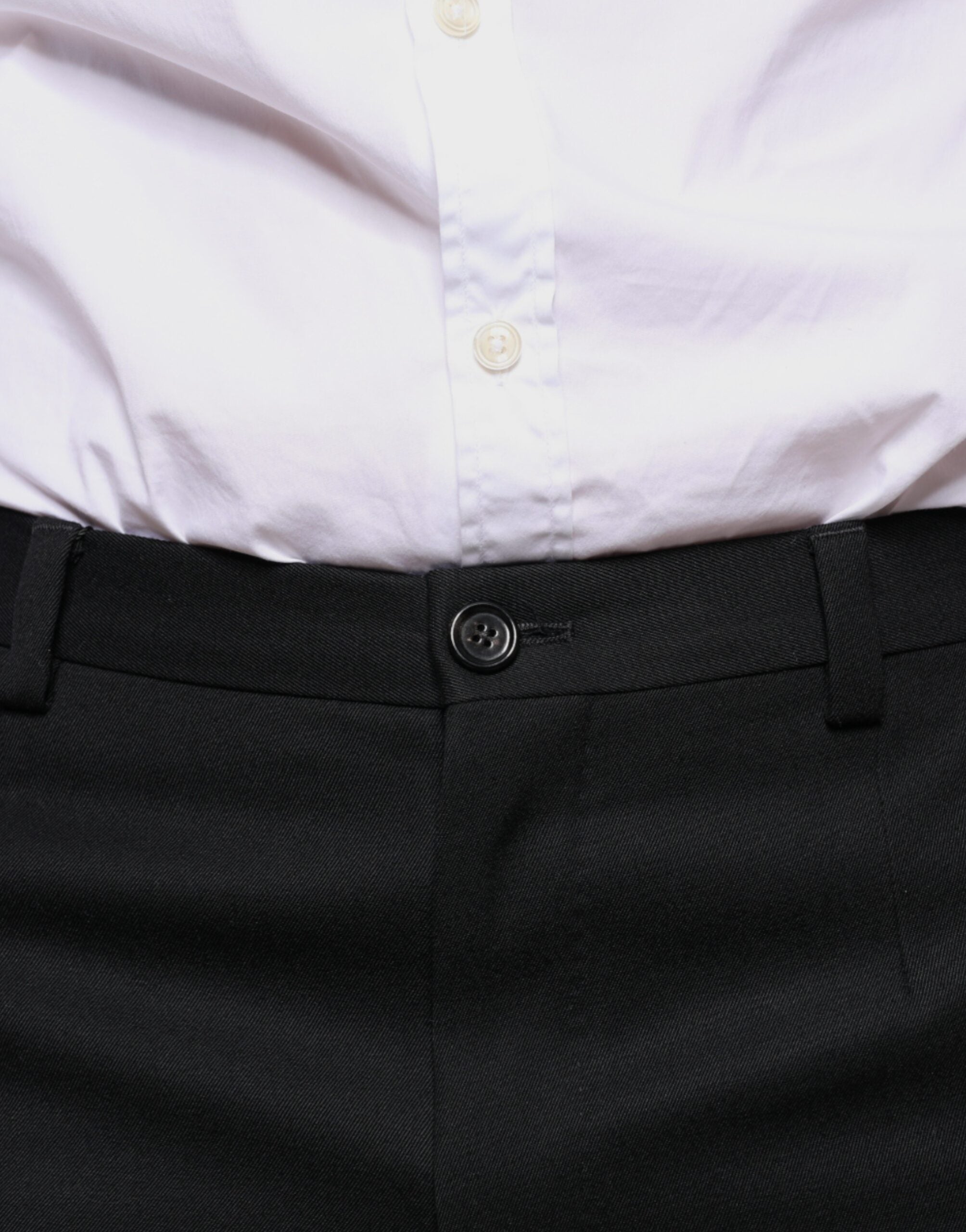 Dolce & Gabbana Black Wool Skinny Men Dress Pants Dolce & Gabbana