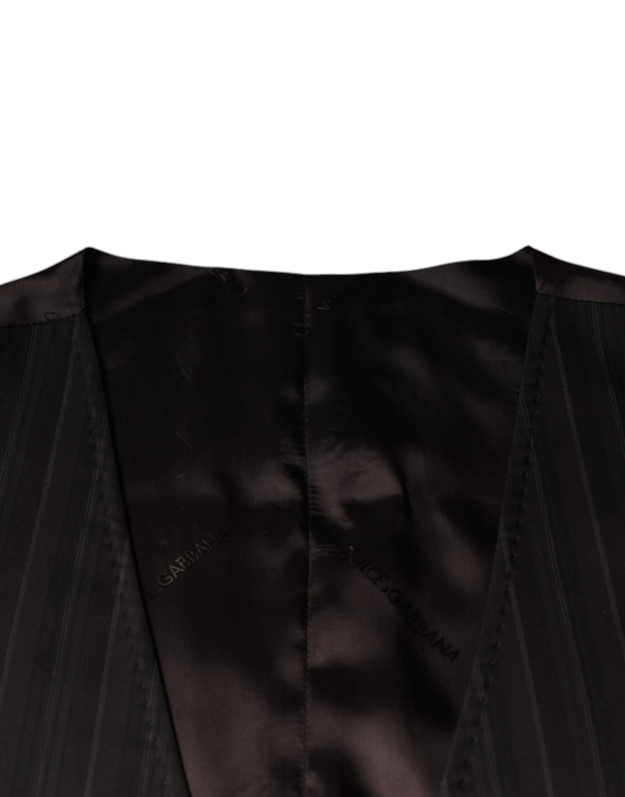 Dolce & Gabbana Black Cotton Waistcoat Dress Formal Vest Dolce & Gabbana