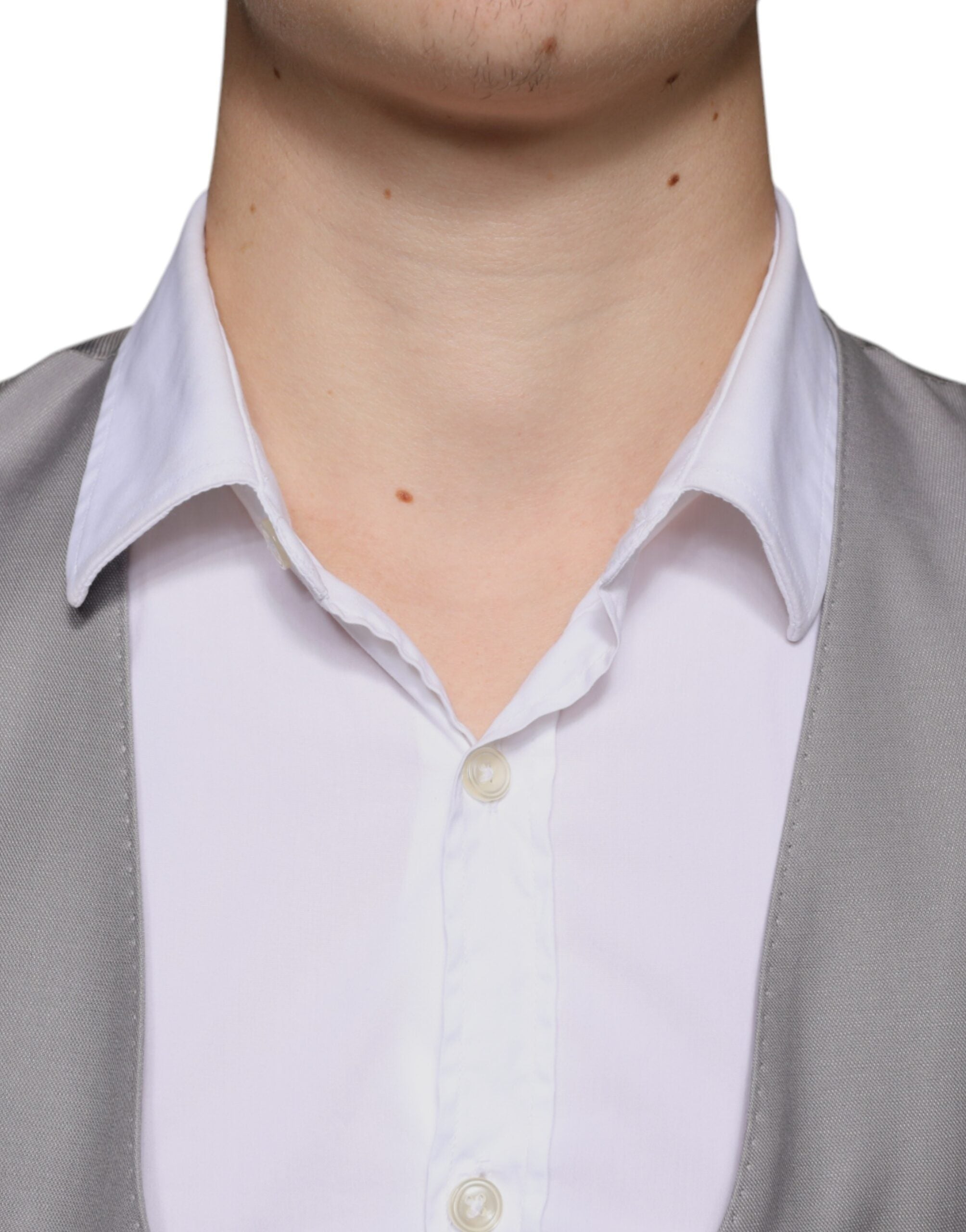 Dolce & Gabbana Light Gray Wool Formal Dress Waistcoat Vest Dolce & Gabbana