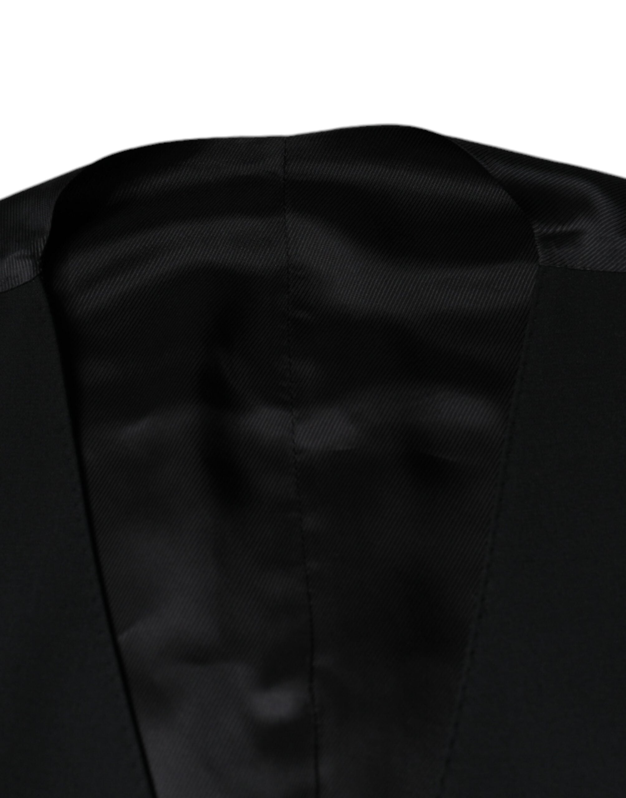 Dolce & Gabbana Black Wool Formal Dress Men Waistcoat Vest Dolce & Gabbana