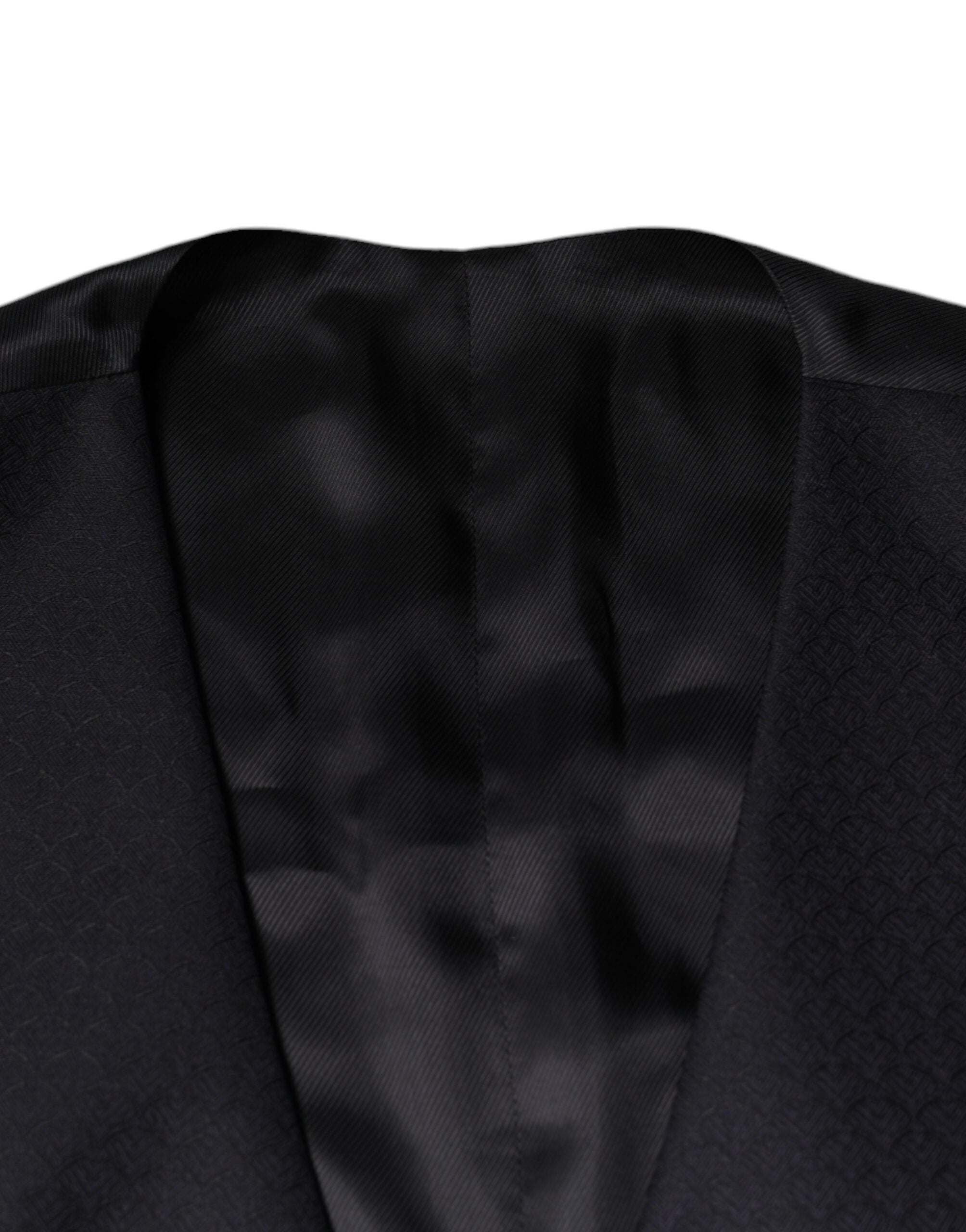 Dolce & Gabbana Black Wool Waistcoat Dress Formal Vest Dolce & Gabbana