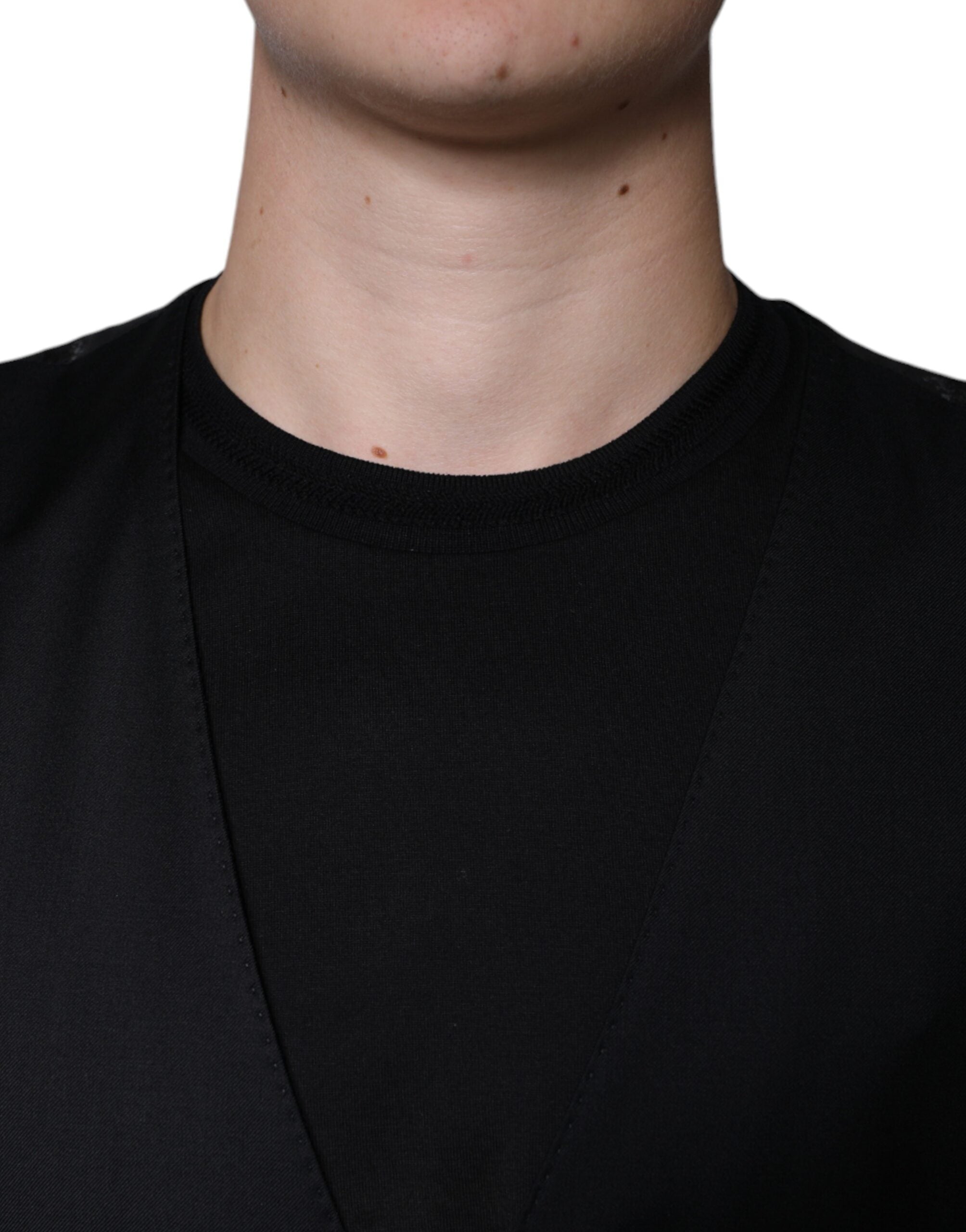 Dolce & Gabbana Black Wool Waistcoat Dress Formal Vest Dolce & Gabbana