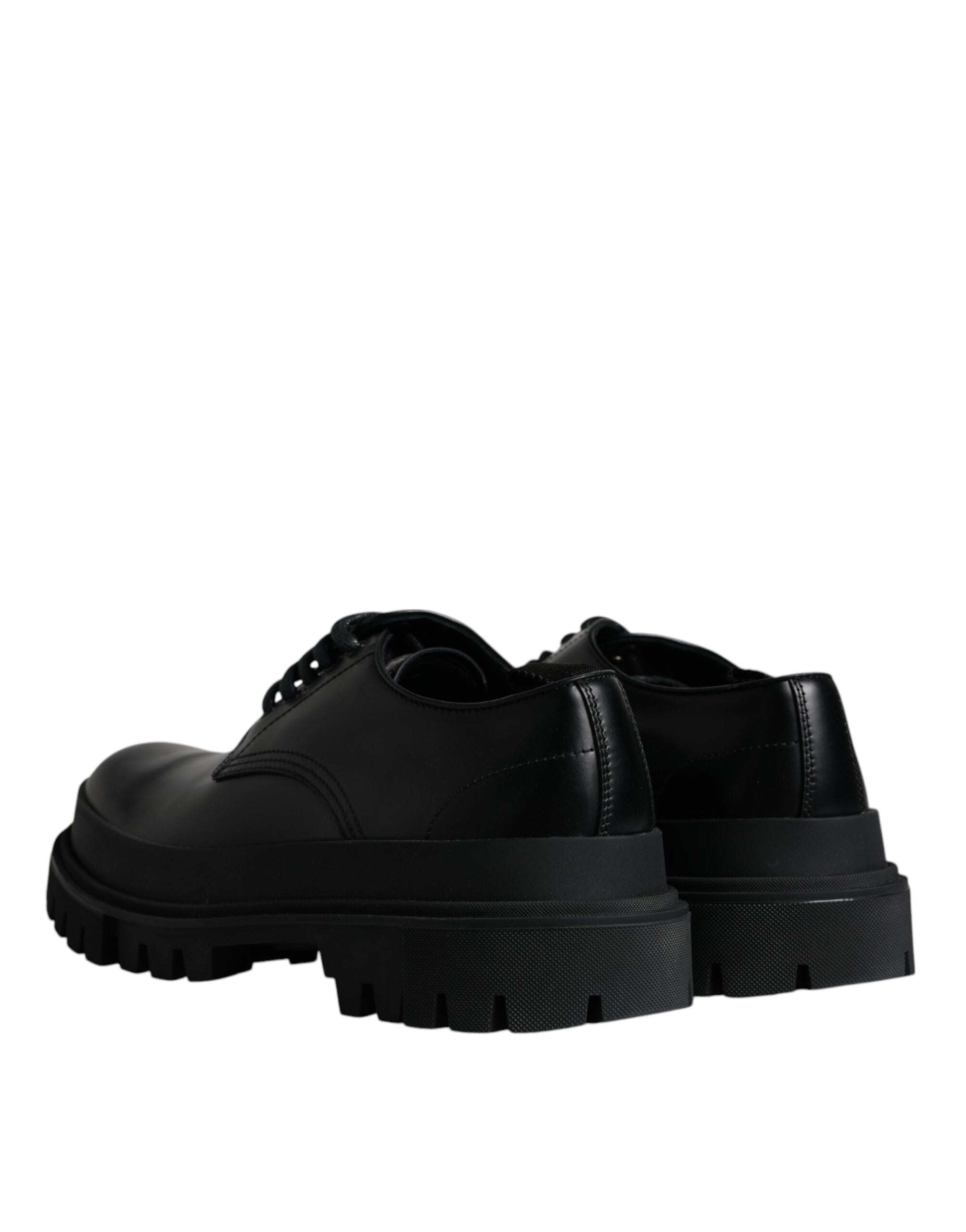 Dolce & Gabbana Black Leather Lace Up Trekking Dress Shoes Dolce & Gabbana