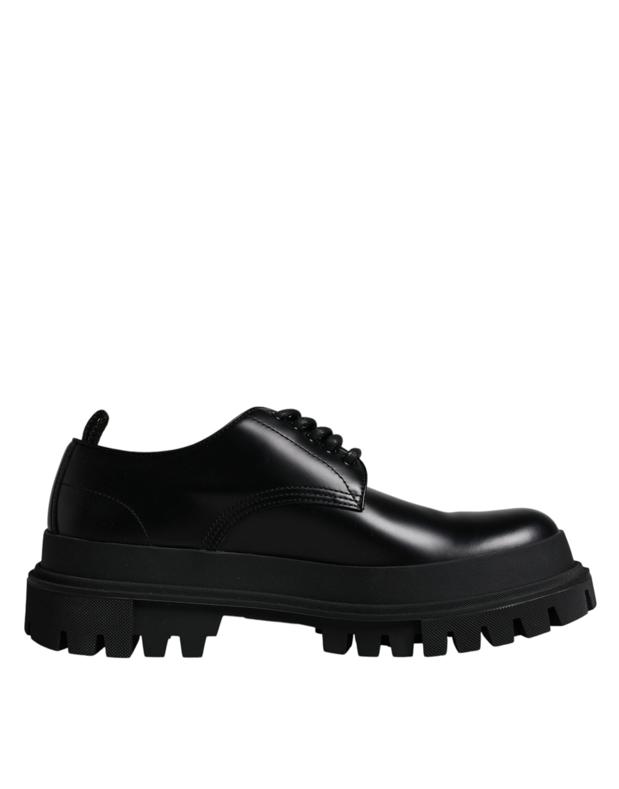 Dolce & Gabbana Black Leather Lace Up Trekking Dress Shoes Dolce & Gabbana