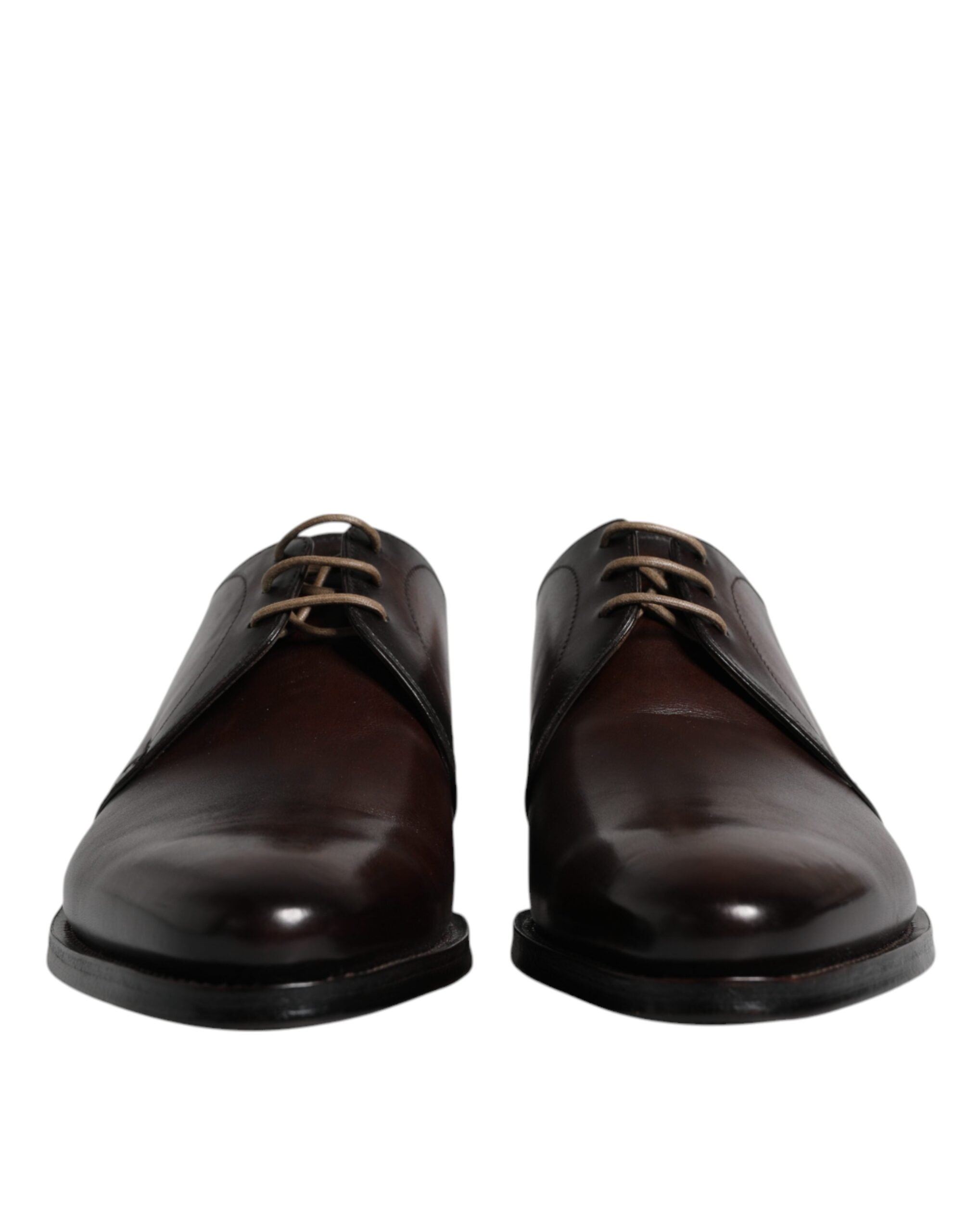 Dolce & Gabbana Brown Leather Lace Up Men Derby Formal Shoes Dolce & Gabbana