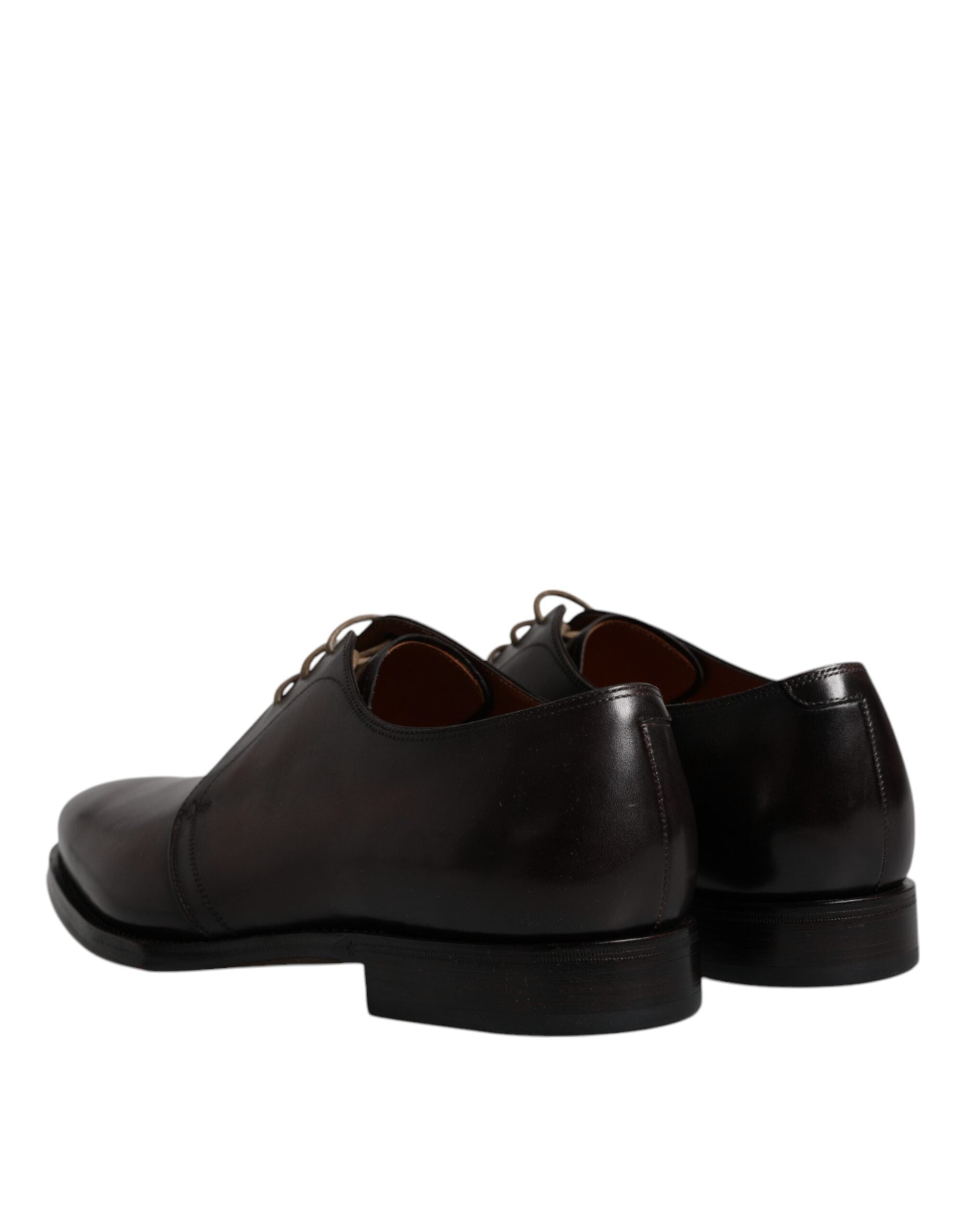 Dolce & Gabbana Brown Leather Lace Up Men Derby Formal Shoes Dolce & Gabbana