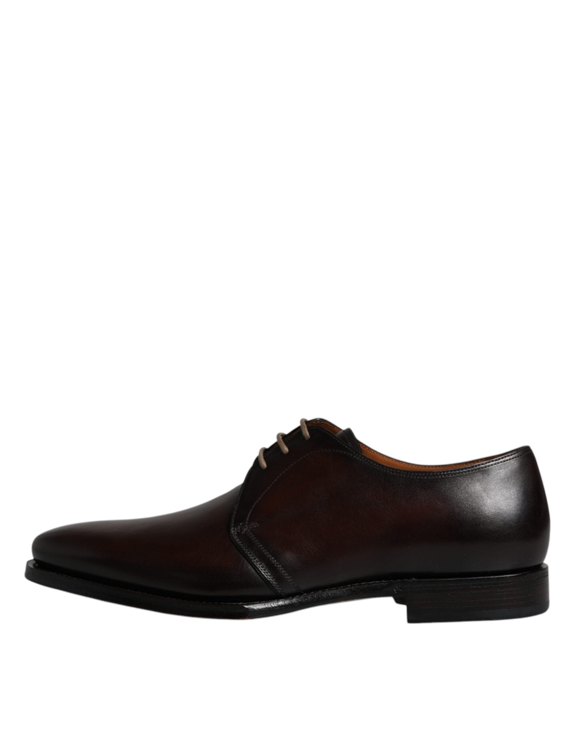 Dolce & Gabbana Brown Leather Lace Up Men Derby Formal Shoes Dolce & Gabbana