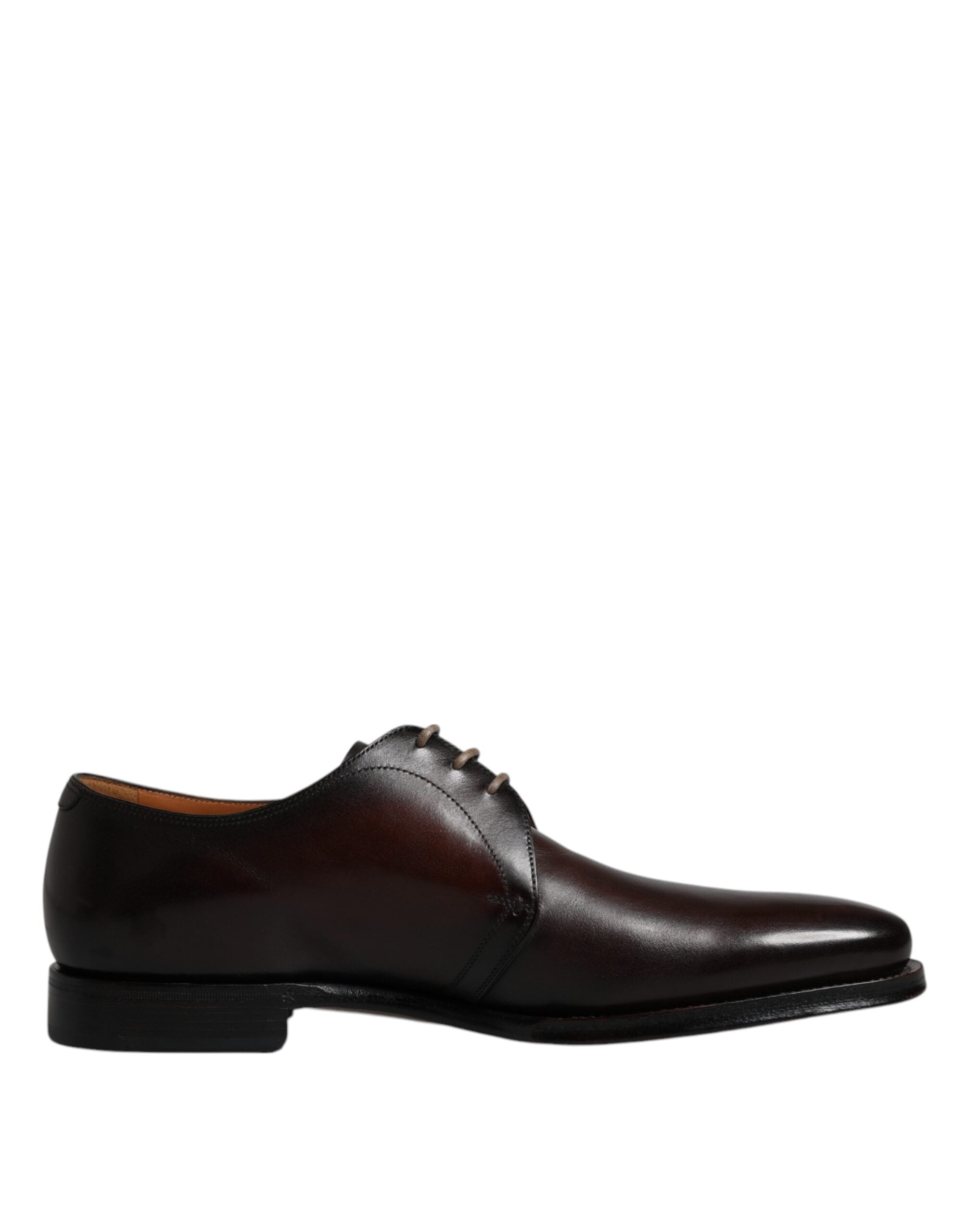 Dolce & Gabbana Brown Leather Lace Up Men Derby Formal Shoes Dolce & Gabbana