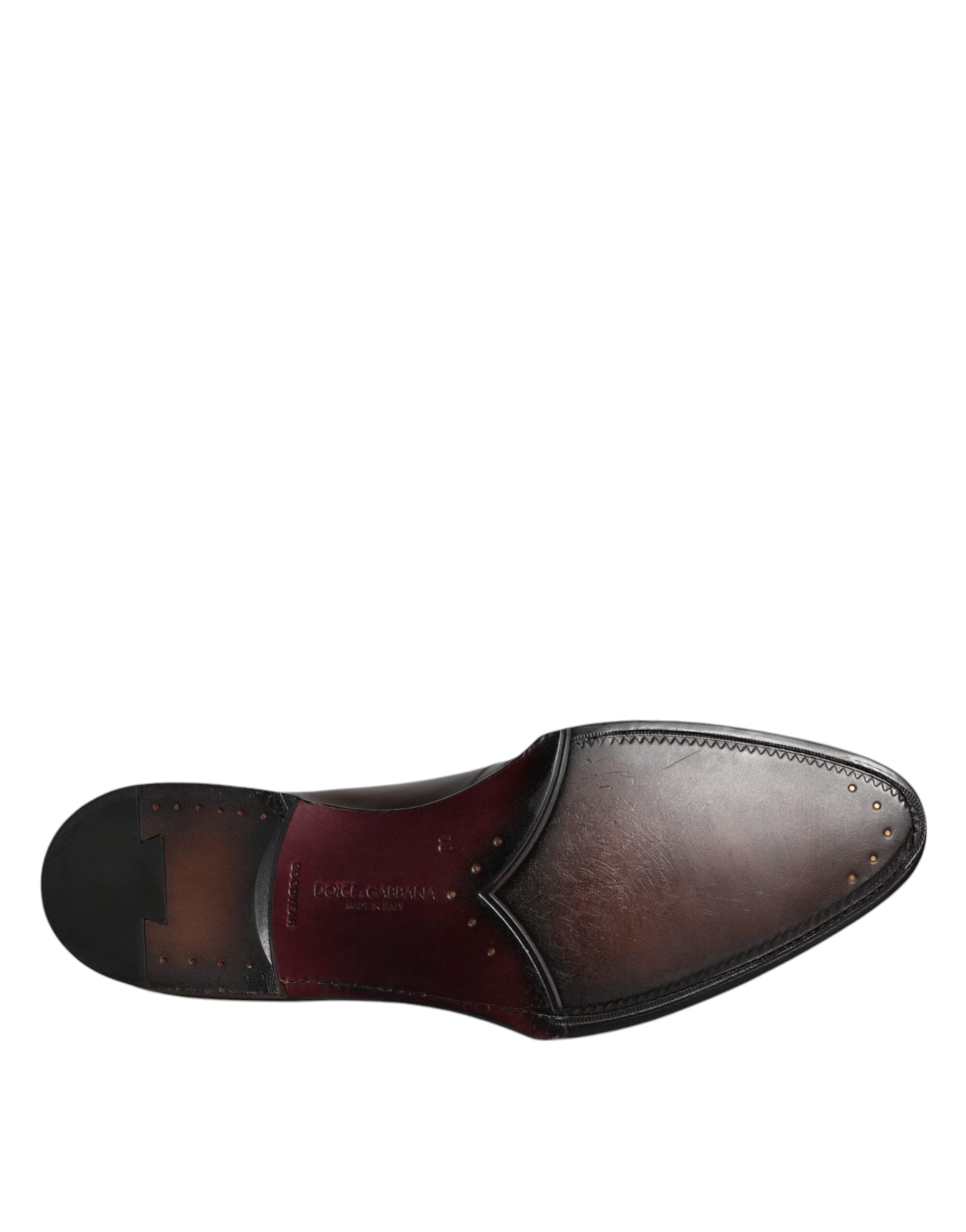 Dolce & Gabbana Brown Leather Lace Up Men Derby Formal Shoes Dolce & Gabbana