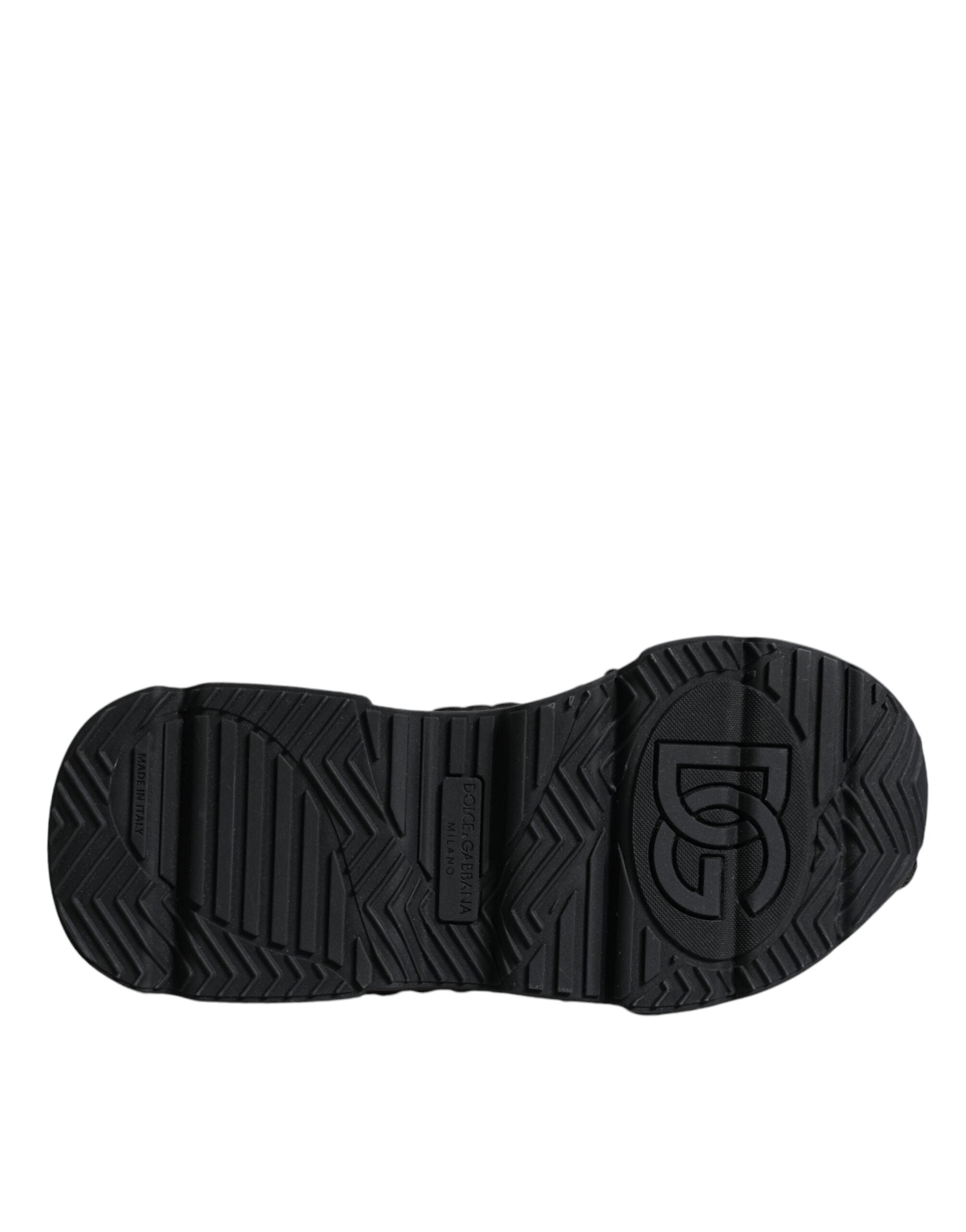 Dolce & Gabbana Black Knitted Daymaster Sneakers Shoes Dolce & Gabbana