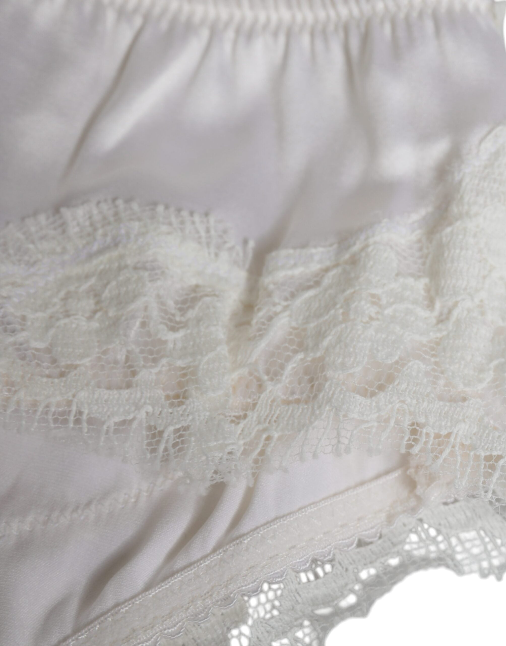 Dolce & Gabbana White Silk Stretch Panty Balconette Bra Underwear Dolce & Gabbana