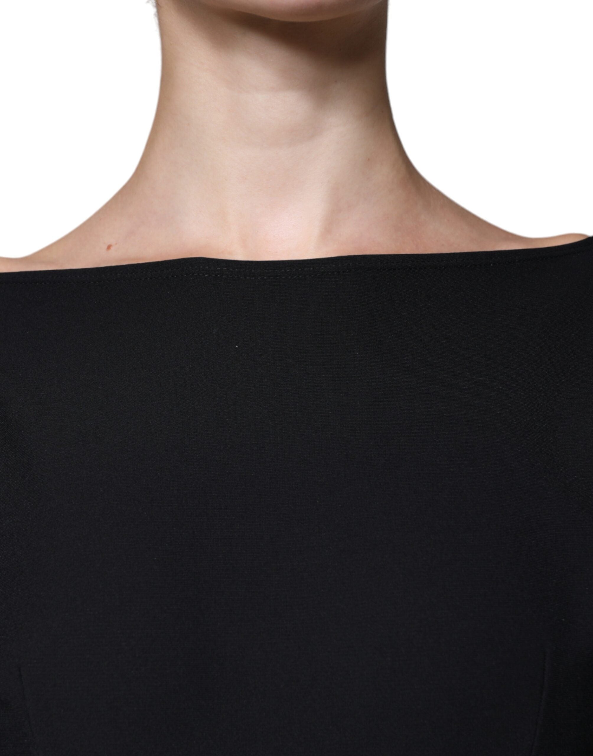 Dolce & Gabbana Black Viscose Cut Out A-line Long Sleeves Mini Dress Dolce & Gabbana