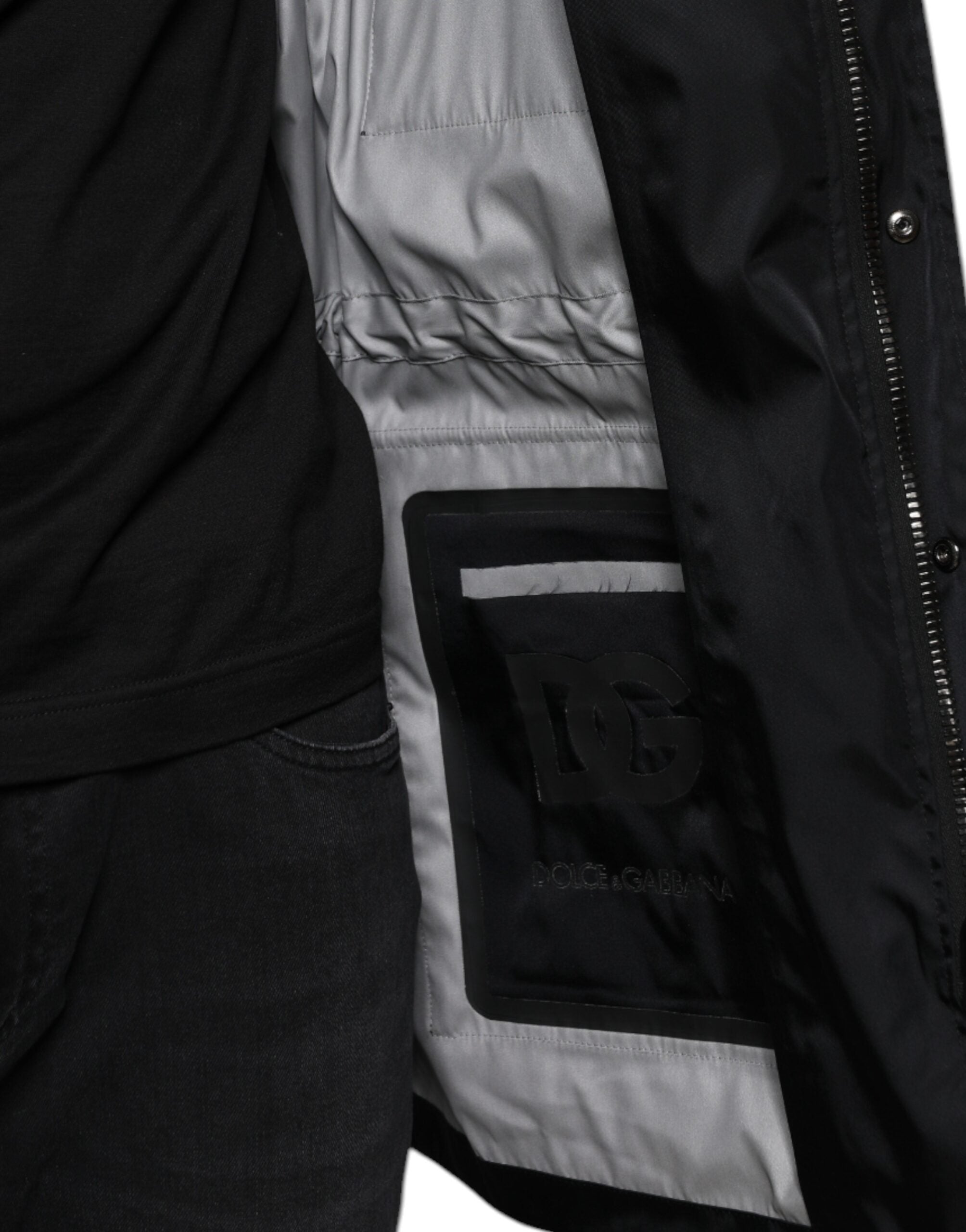 Dolce & Gabbana Black Nylon Winter Men Parka Coat Jacket Dolce & Gabbana