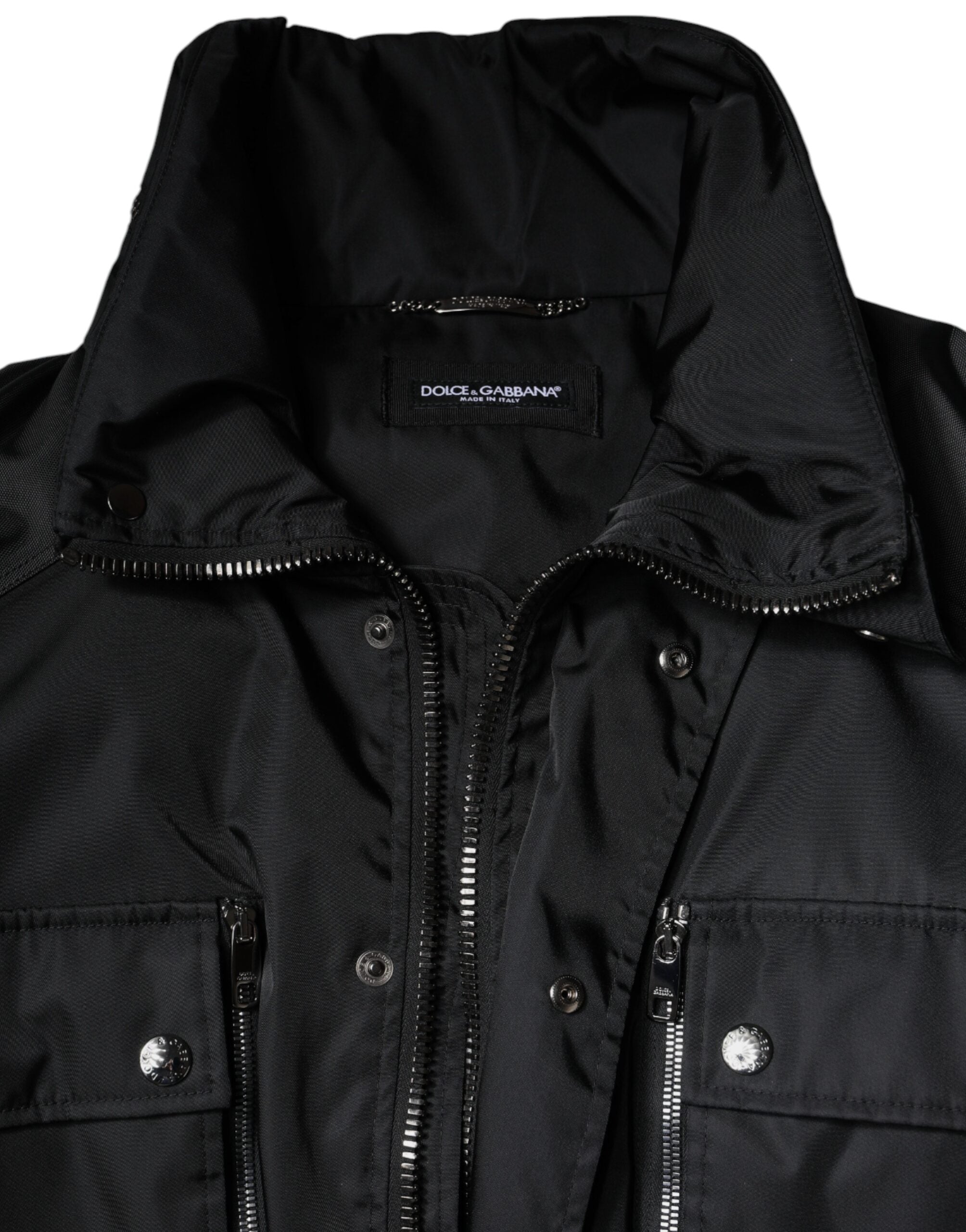 Dolce & Gabbana Black Nylon Winter Men Parka Coat Jacket Dolce & Gabbana