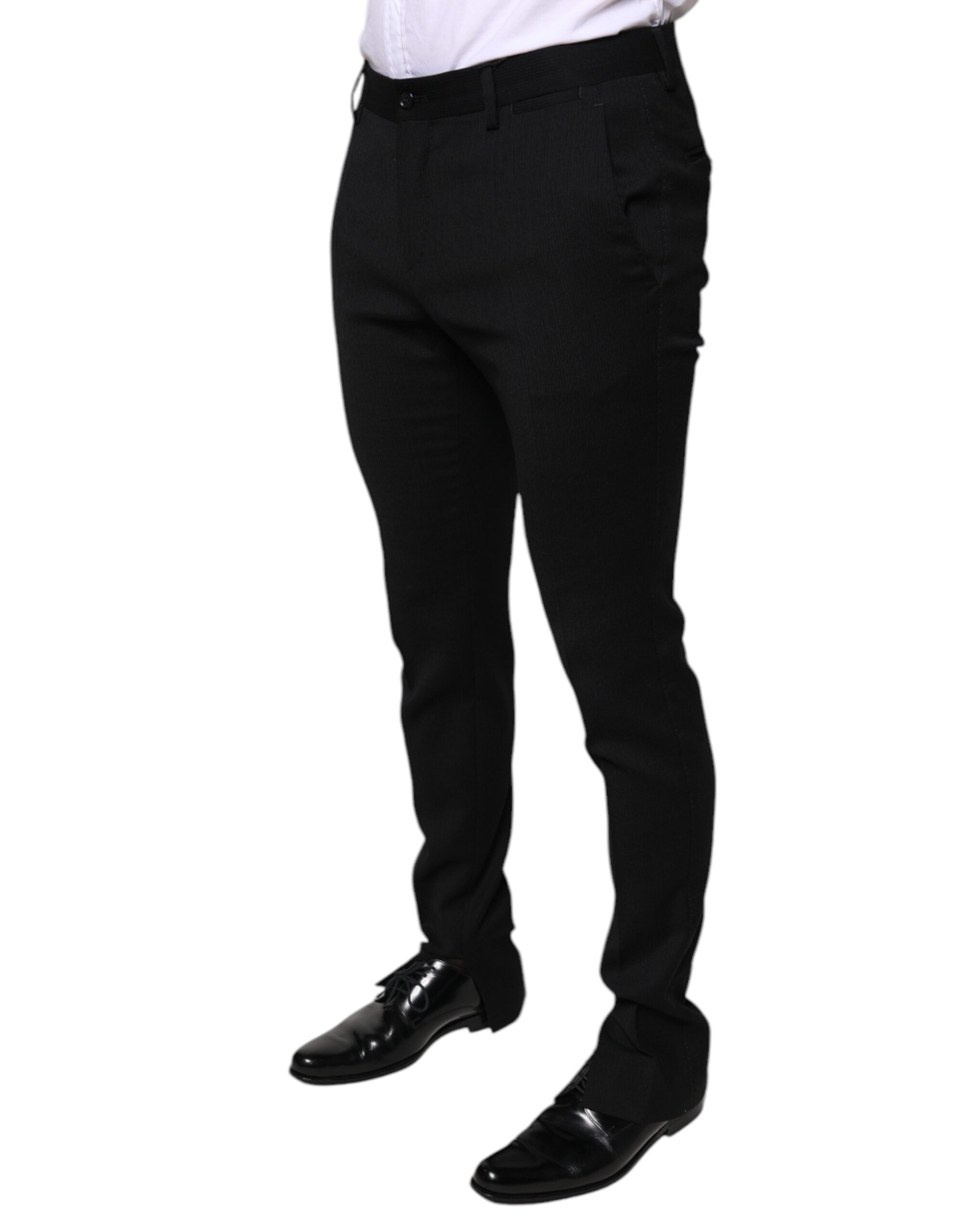 Dolce & Gabbana Black Wool Skinny Formal Dress Pants Dolce & Gabbana