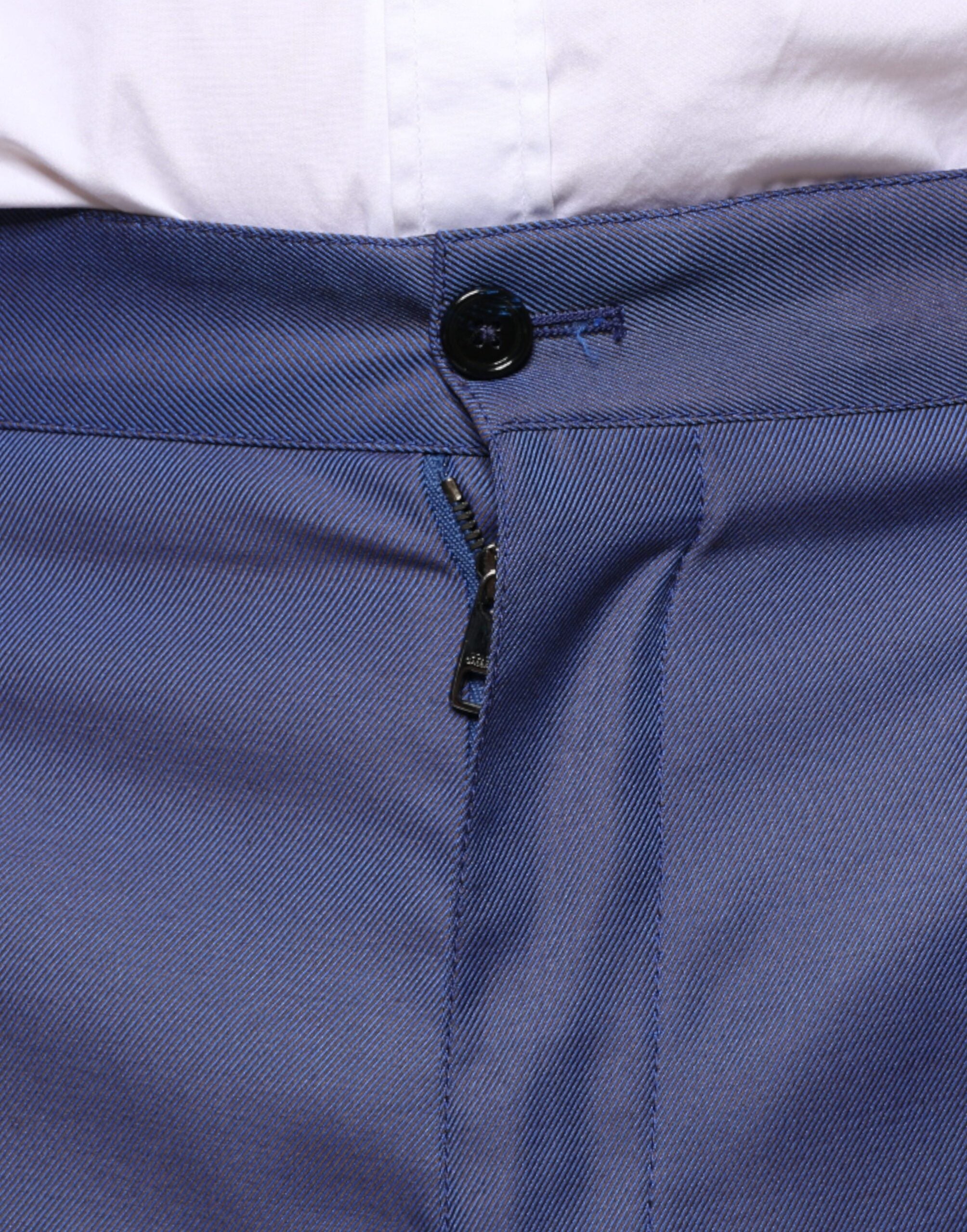 Dolce & Gabbana Blue Wool Tapered Formal Dress Pants Dolce & Gabbana