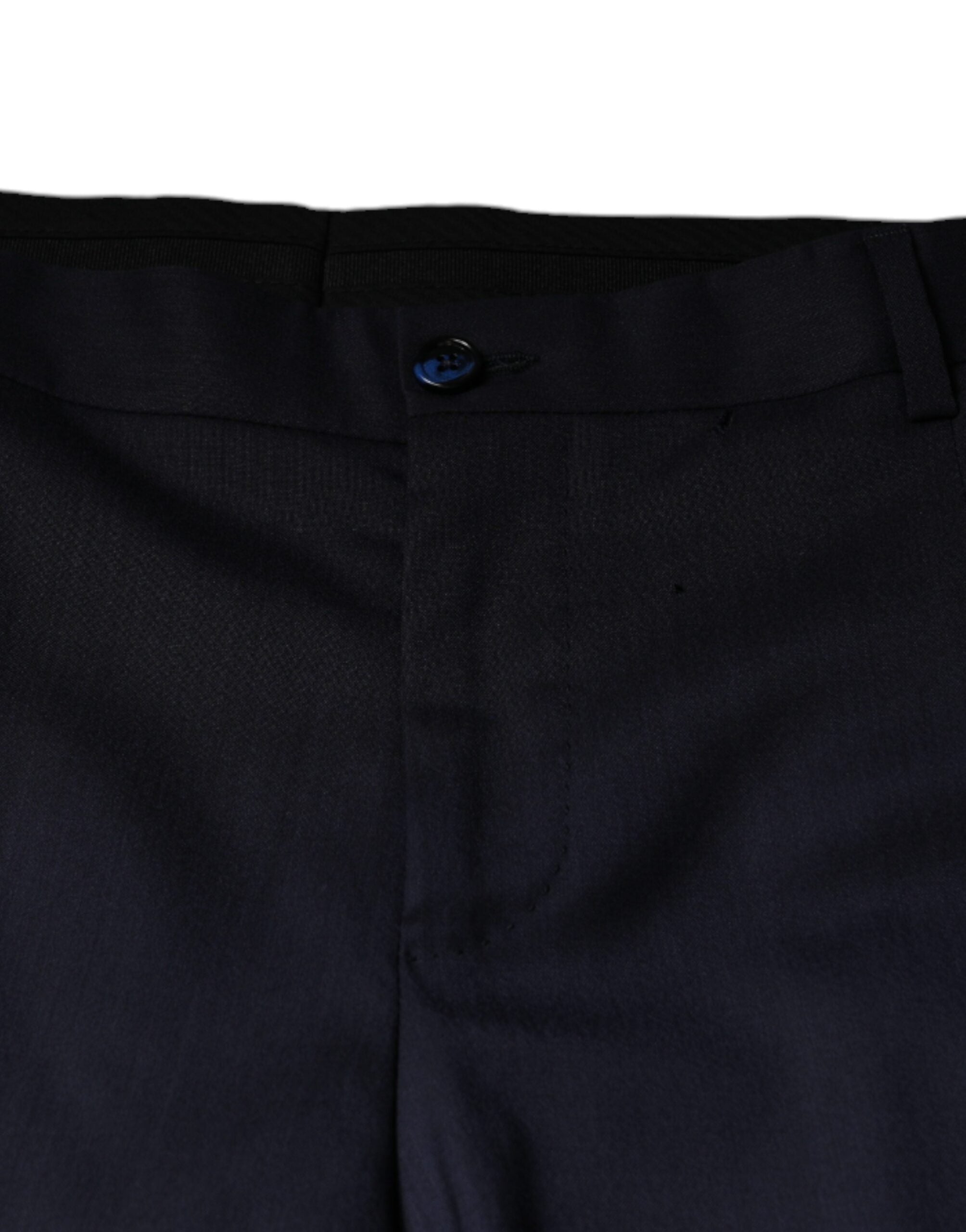 Dolce & Gabbana Blue Wool Skinny Formal Dress Pants Dolce & Gabbana